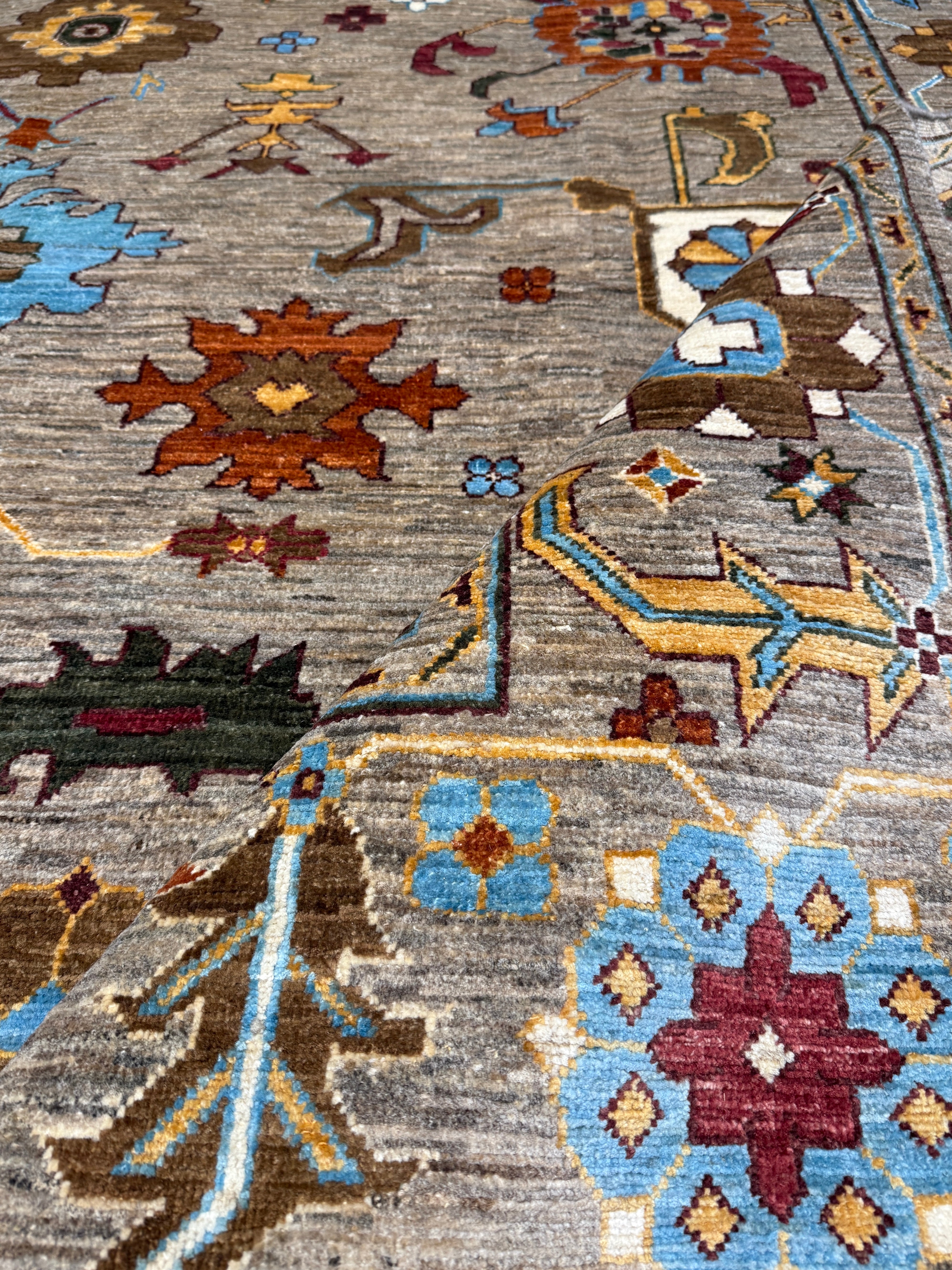 Kali Prasad 7.10x9.11 Afghani Kazak Grey Rug