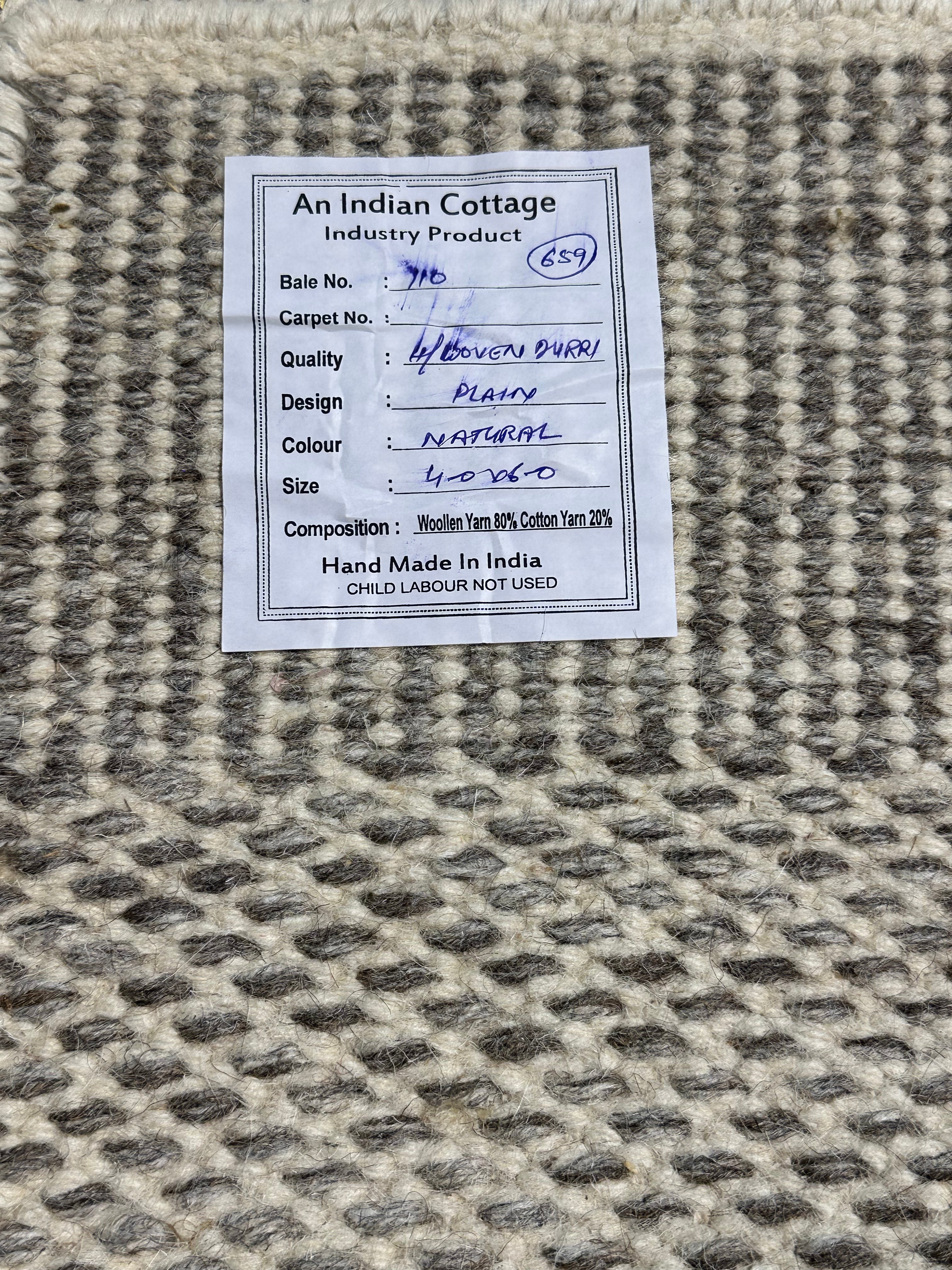 Ryann Werner 4x6 Handwoven Durrie Rug (Multiple Colors)
