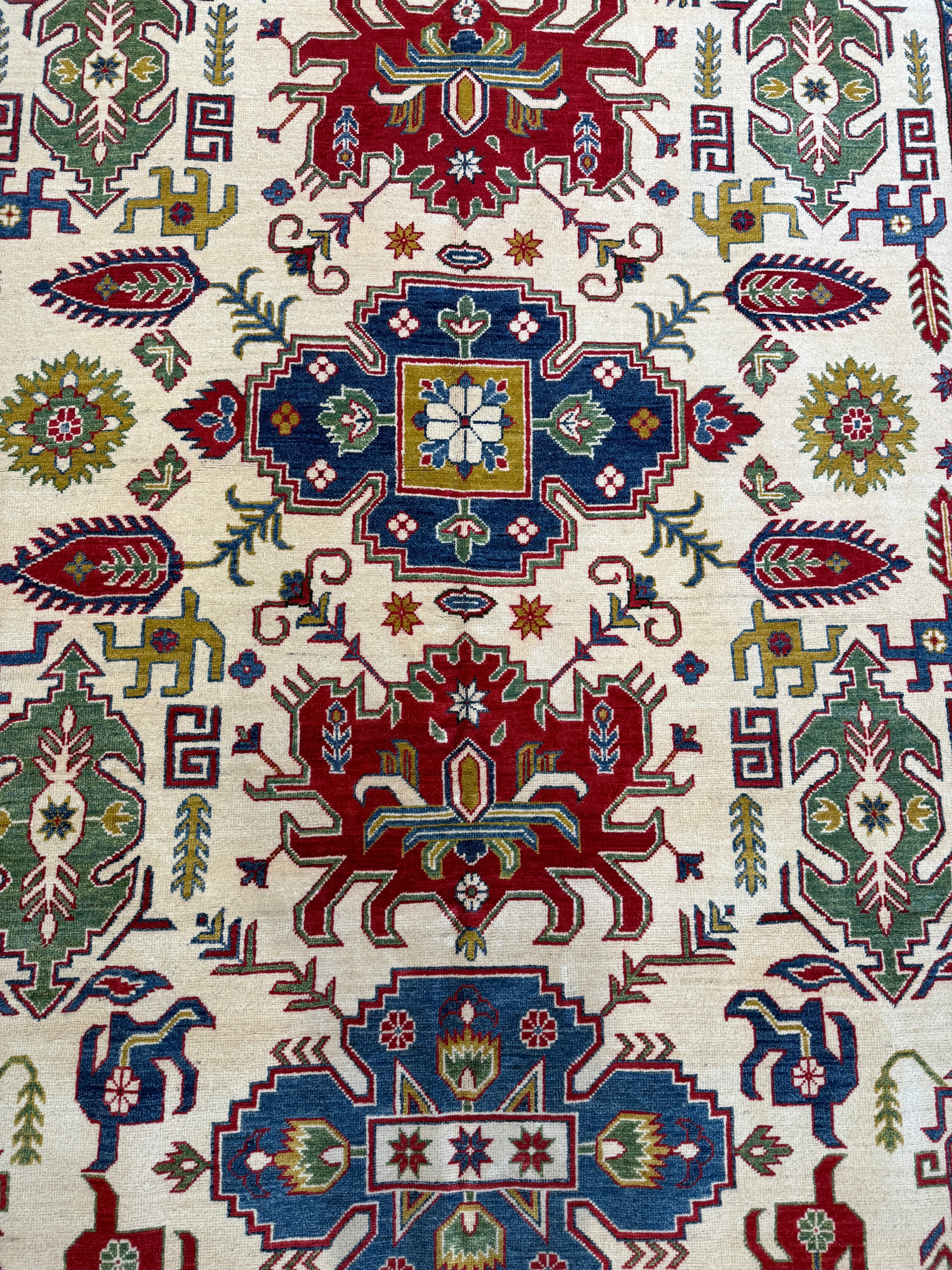 Francesca Reale 8.10x12 Afghani Kazak Red Rug