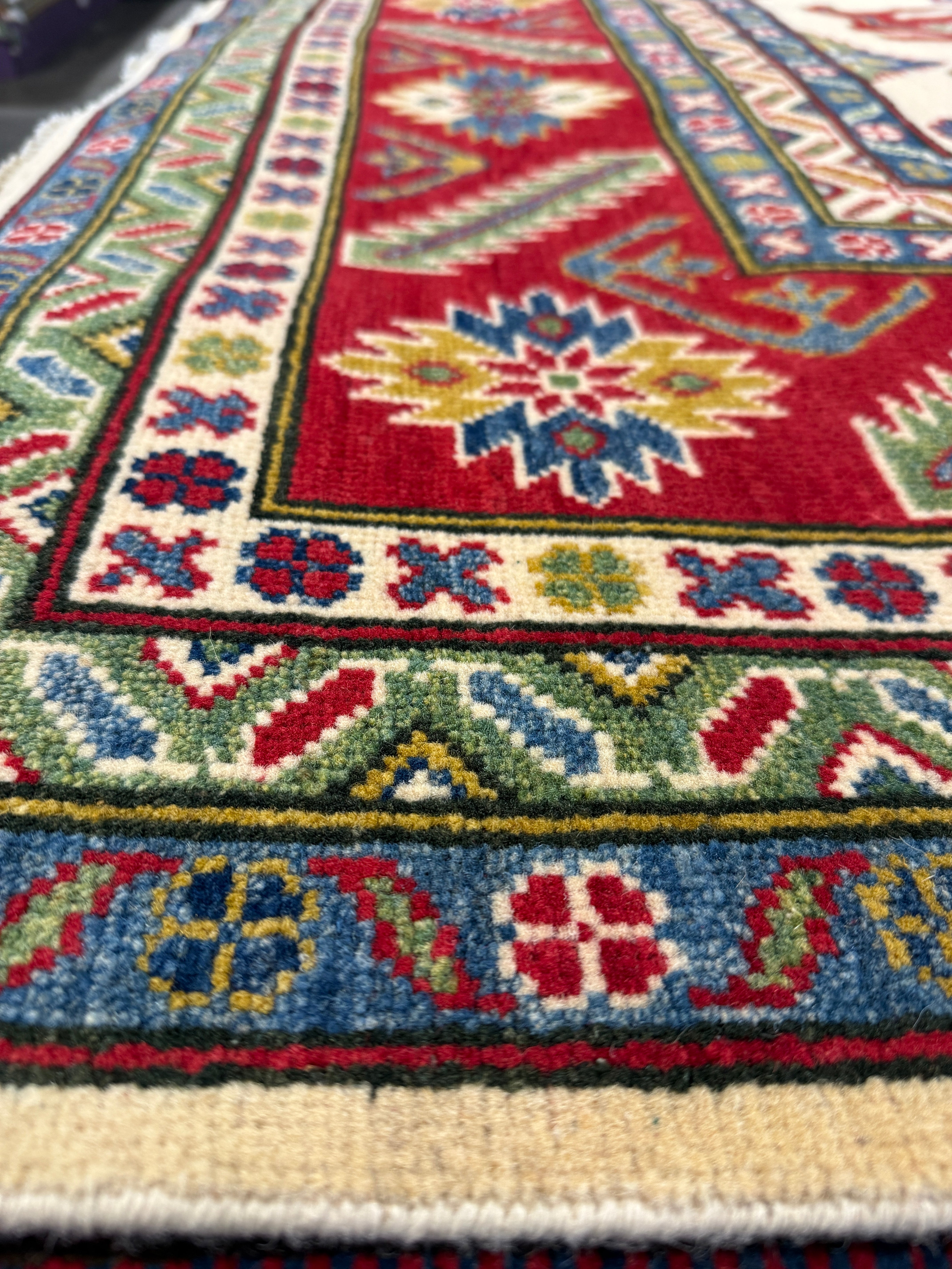 Francesca Reale 8.10x12 Afghani Kazak Red Rug