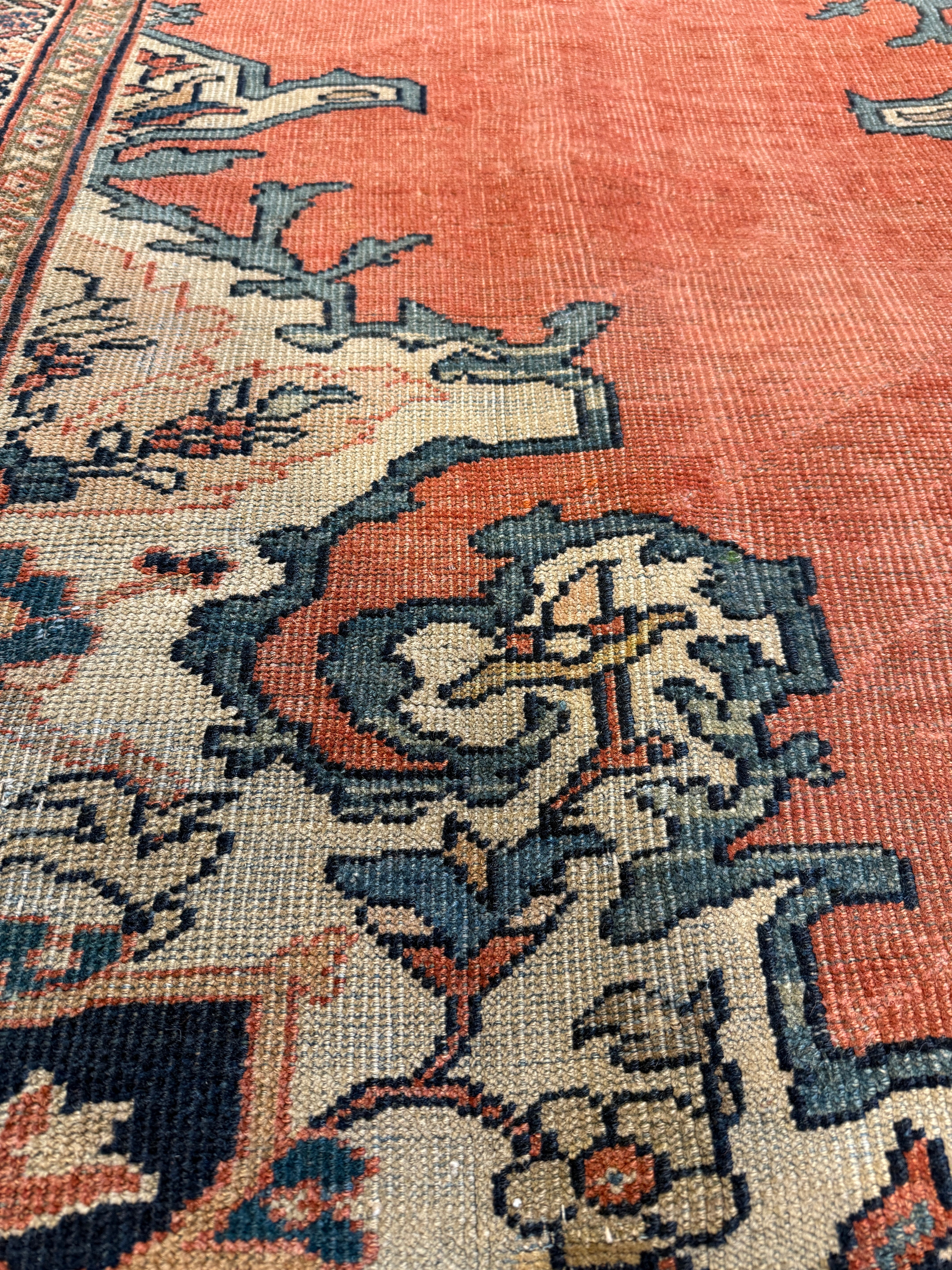 Heather Holloway 8.11x12.4 Iranian Antique Persian Sarapi Orange Rug