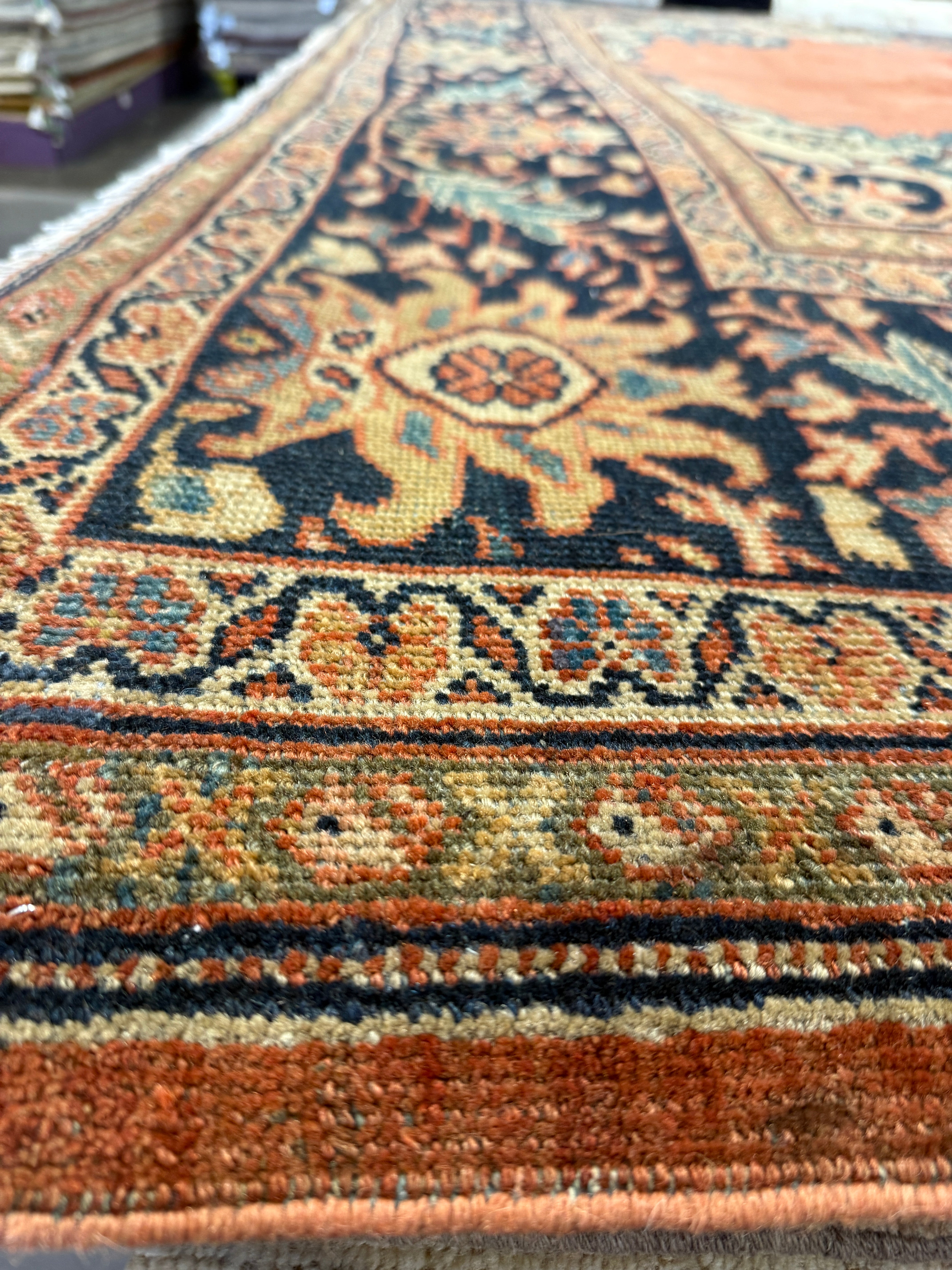 Heather Holloway 8.11x12.4 Iranian Antique Persian Sarapi Orange Rug