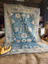 Ruby King 6.2x9.1 Blue Afghani Whitewashed Oushak
