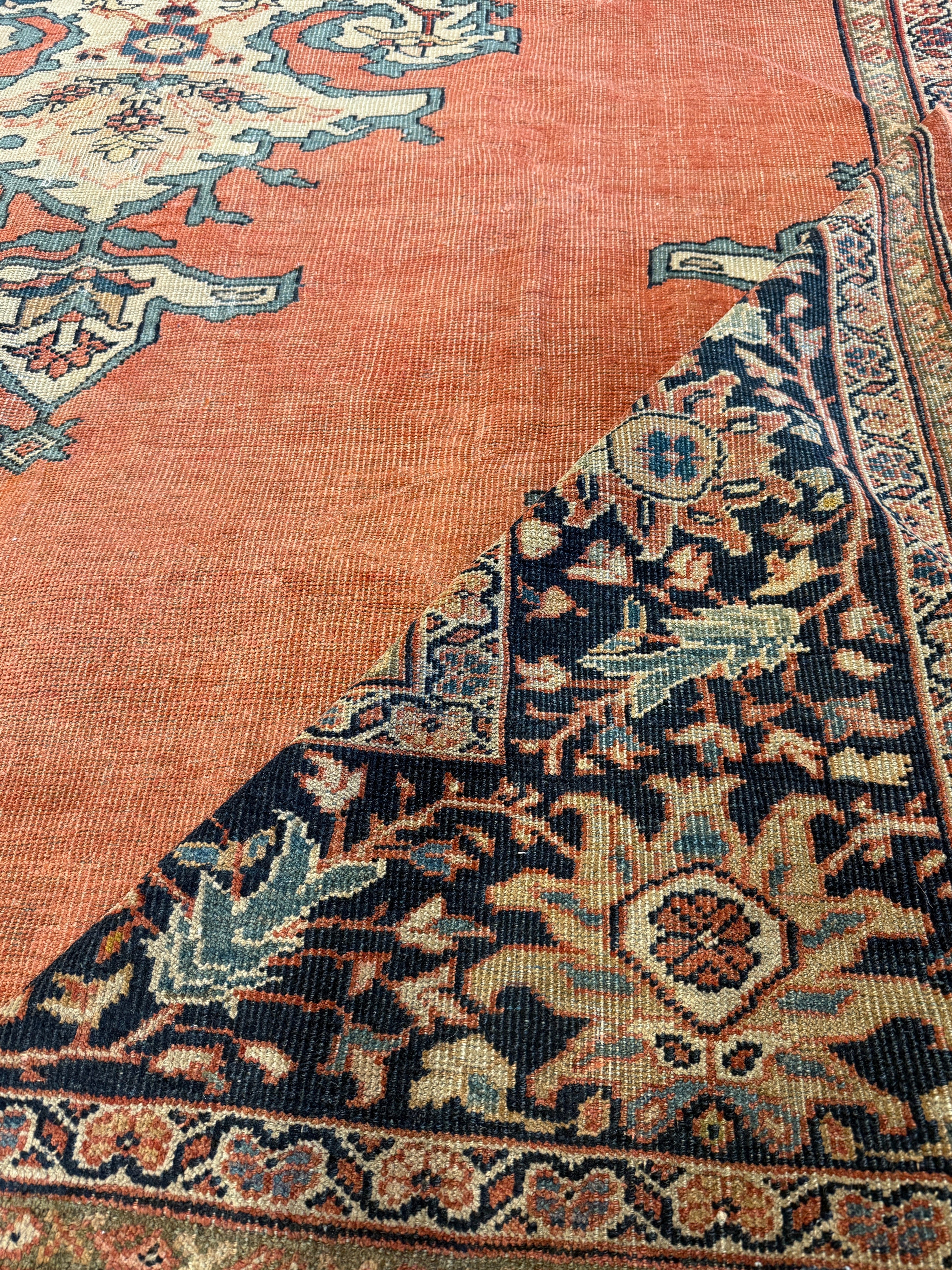 Heather Holloway 8.11x12.4 Iranian Antique Persian Sarapi Orange Rug