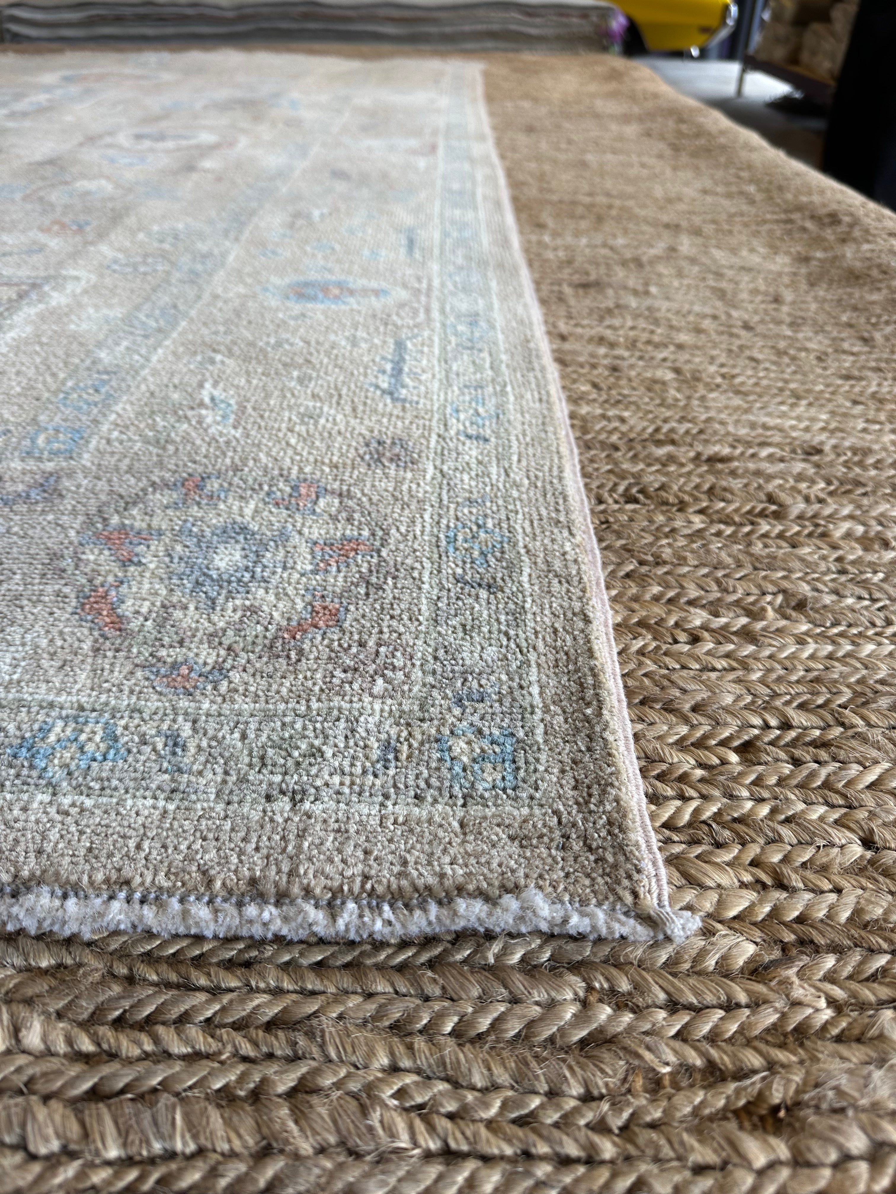 Samara Gonzalez 5.2x7.10 Light Brown Afghani Whitewashed Oushak