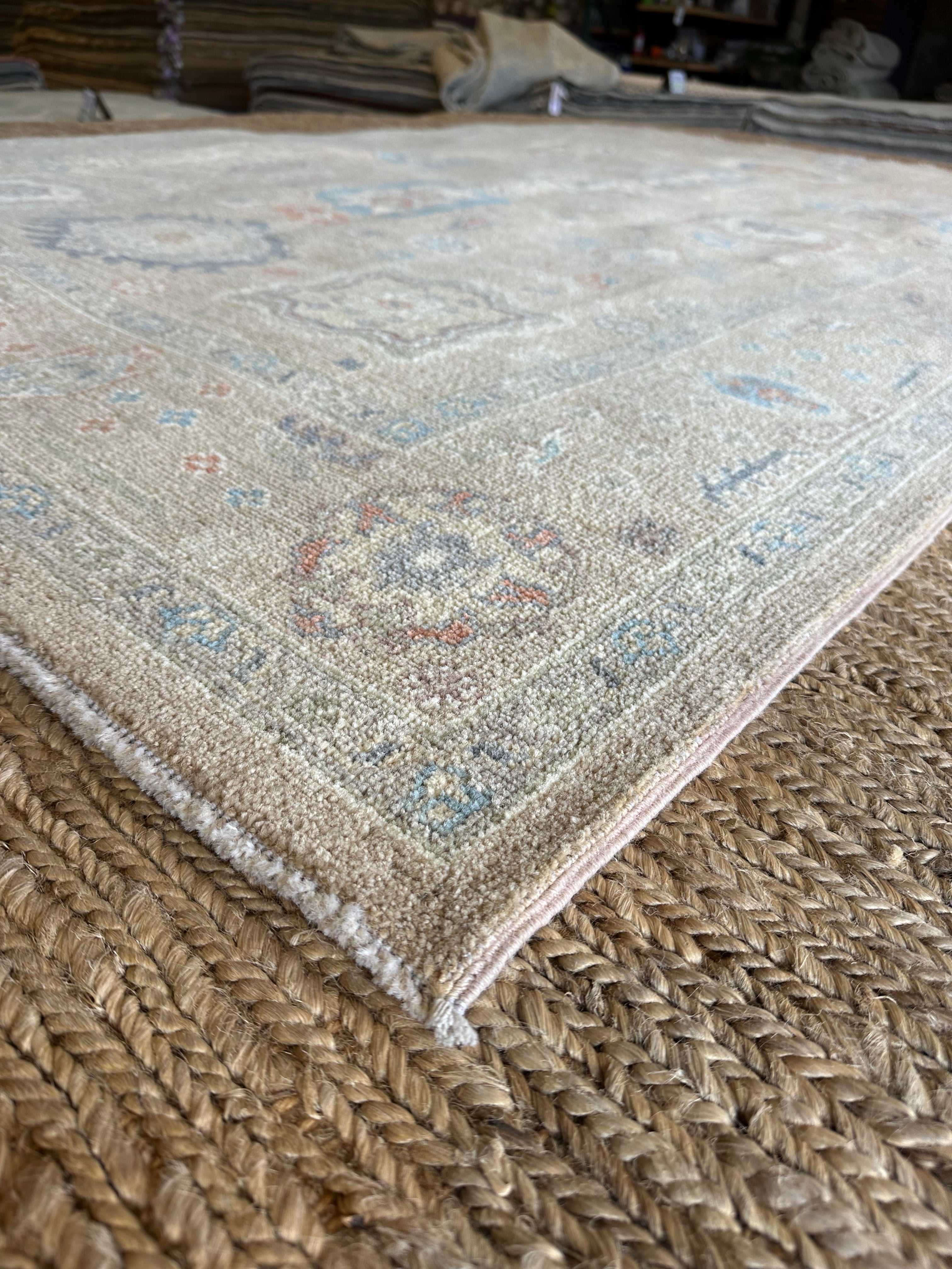Samara Gonzalez 5.2x7.10 Light Brown Afghani Whitewashed Oushak