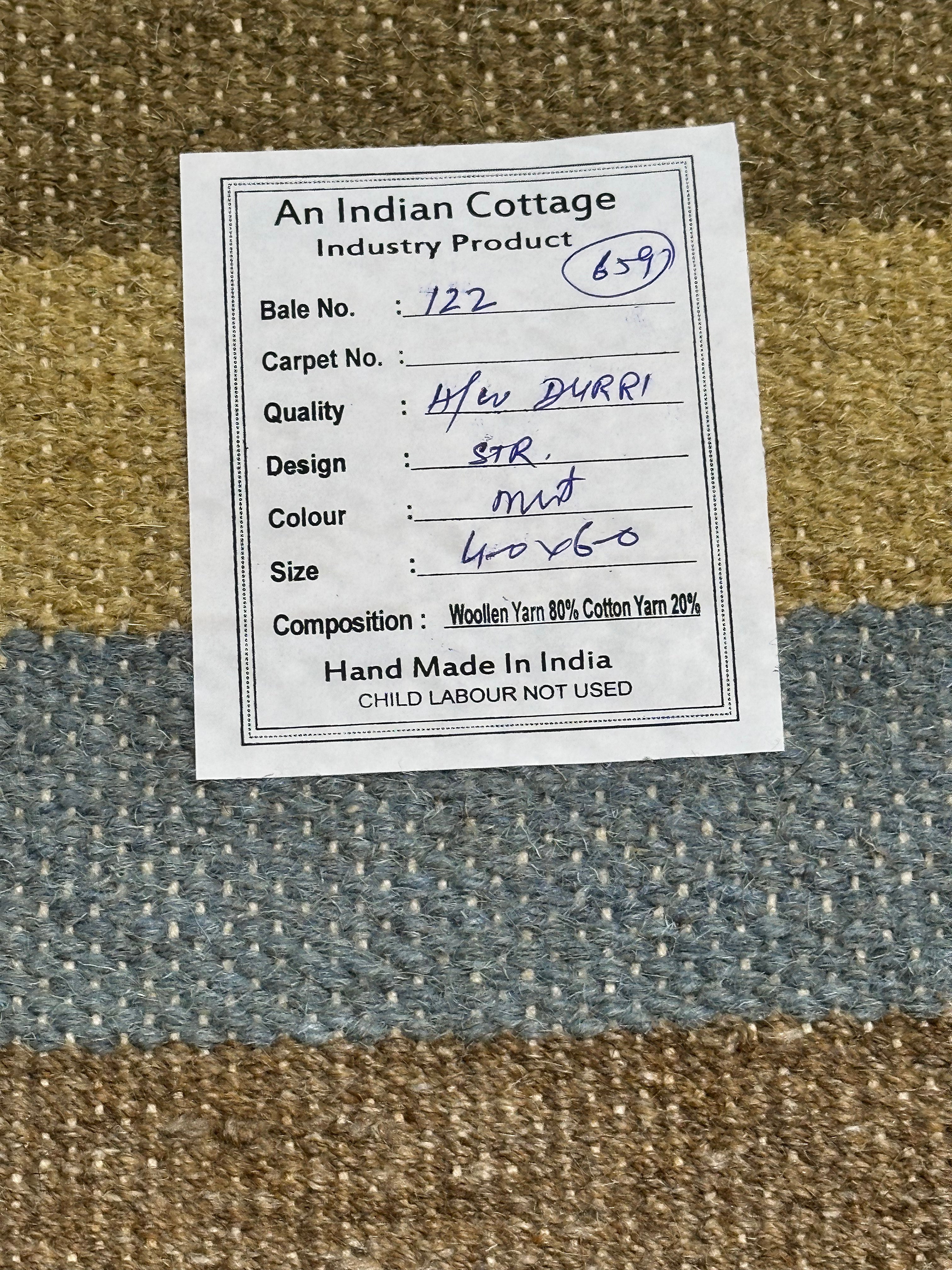 Michael Hitchcock 4x6 Striped Handwoven Durrie Rug (Multiple Colors)