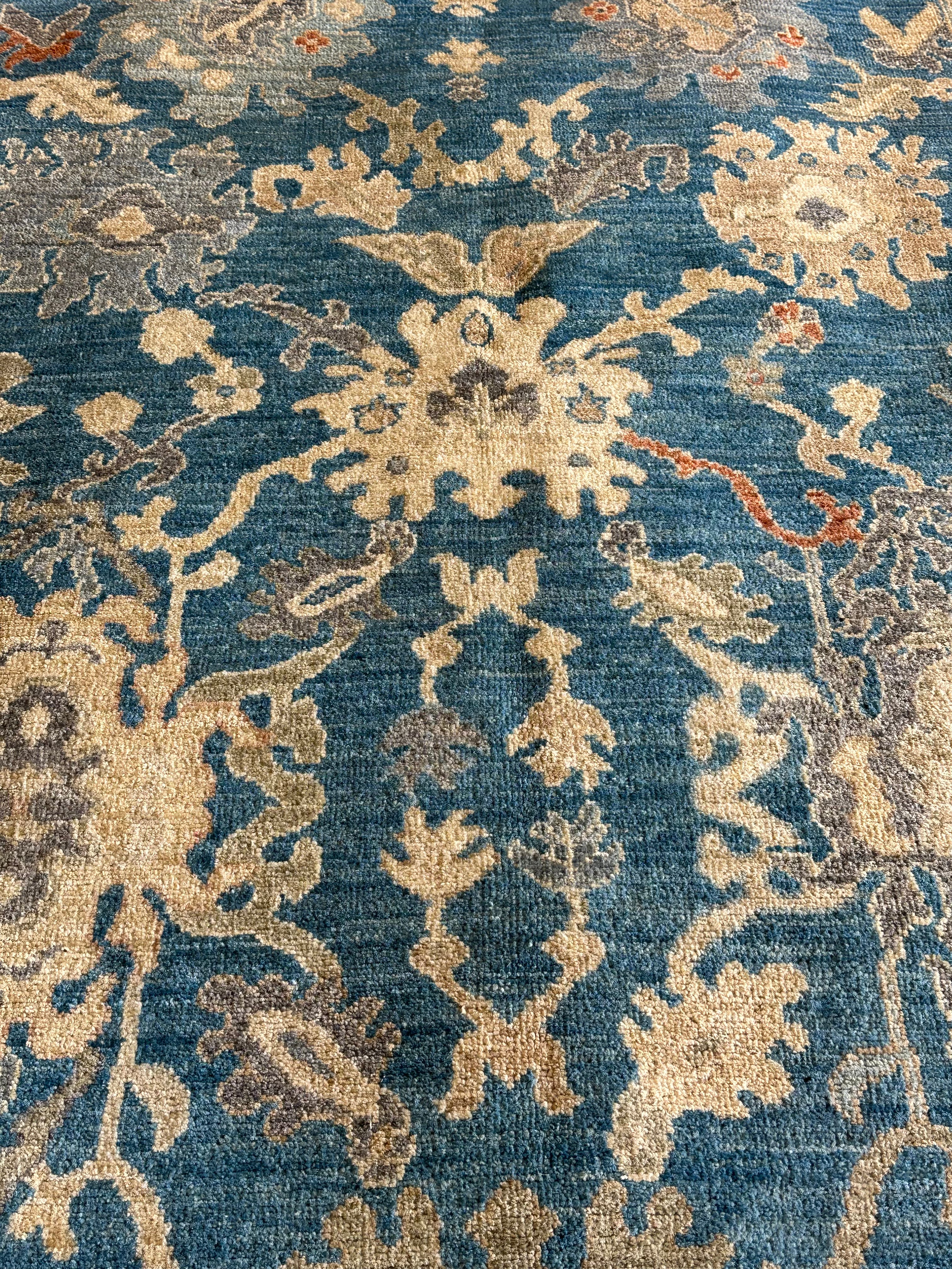 Jasmine King 5.3x7.11 Blue Afghani Whitewashed Oushak
