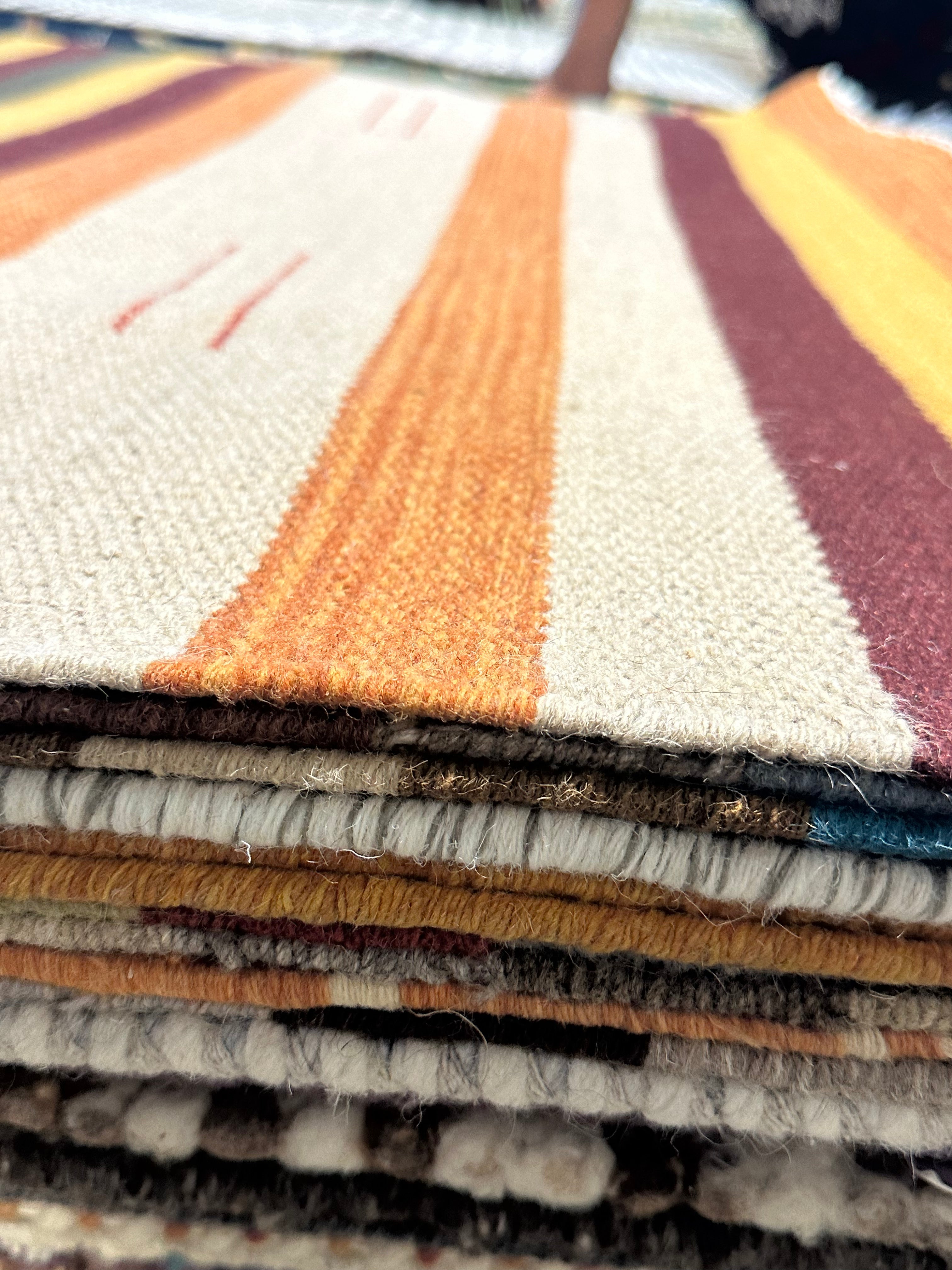 Michael Hitchcock 4x6 Striped Handwoven Durrie Rug (Multiple Colors)