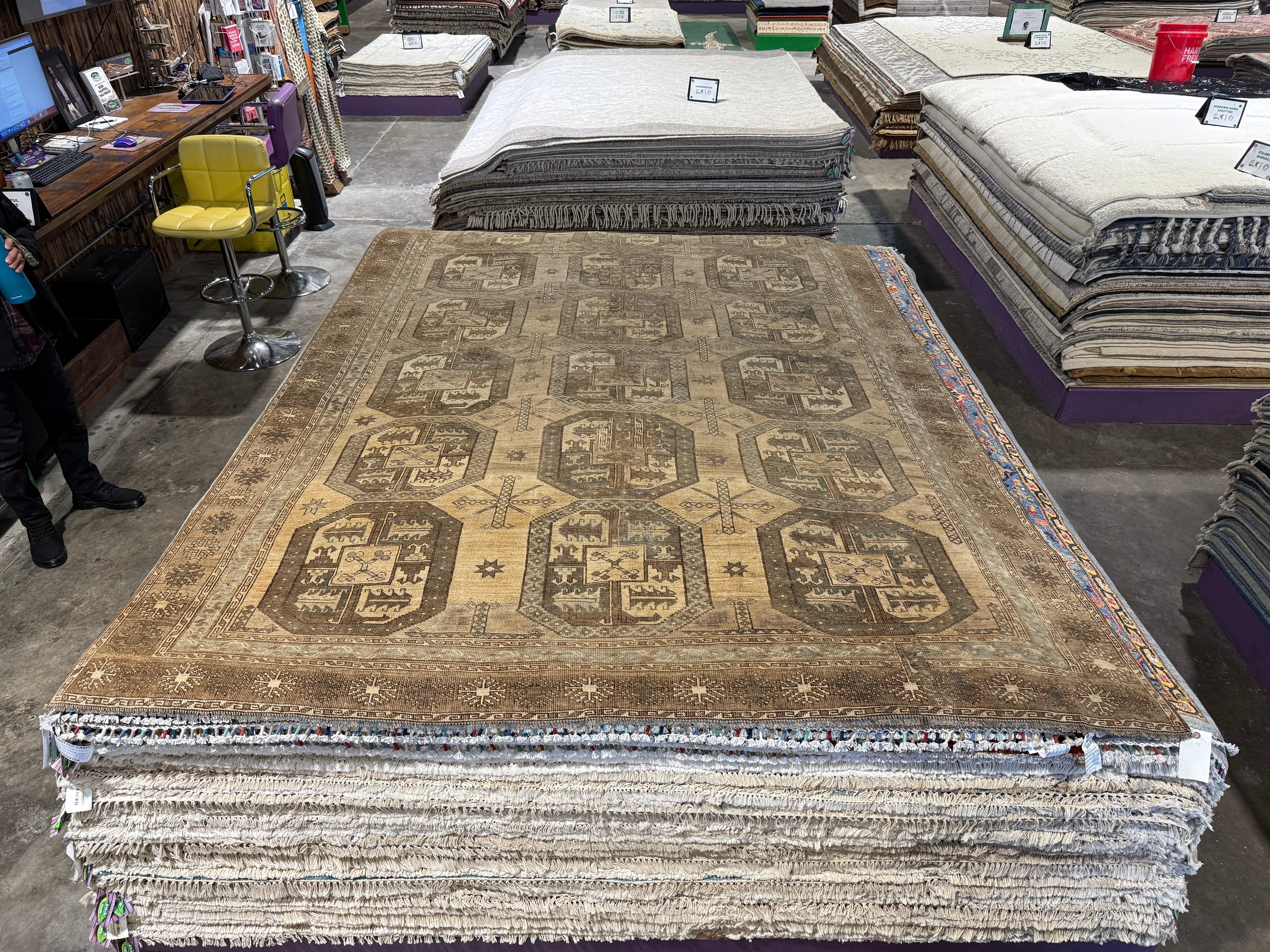 Becky Ives 7.4x12.4 Turkish Oushak Brown Rug