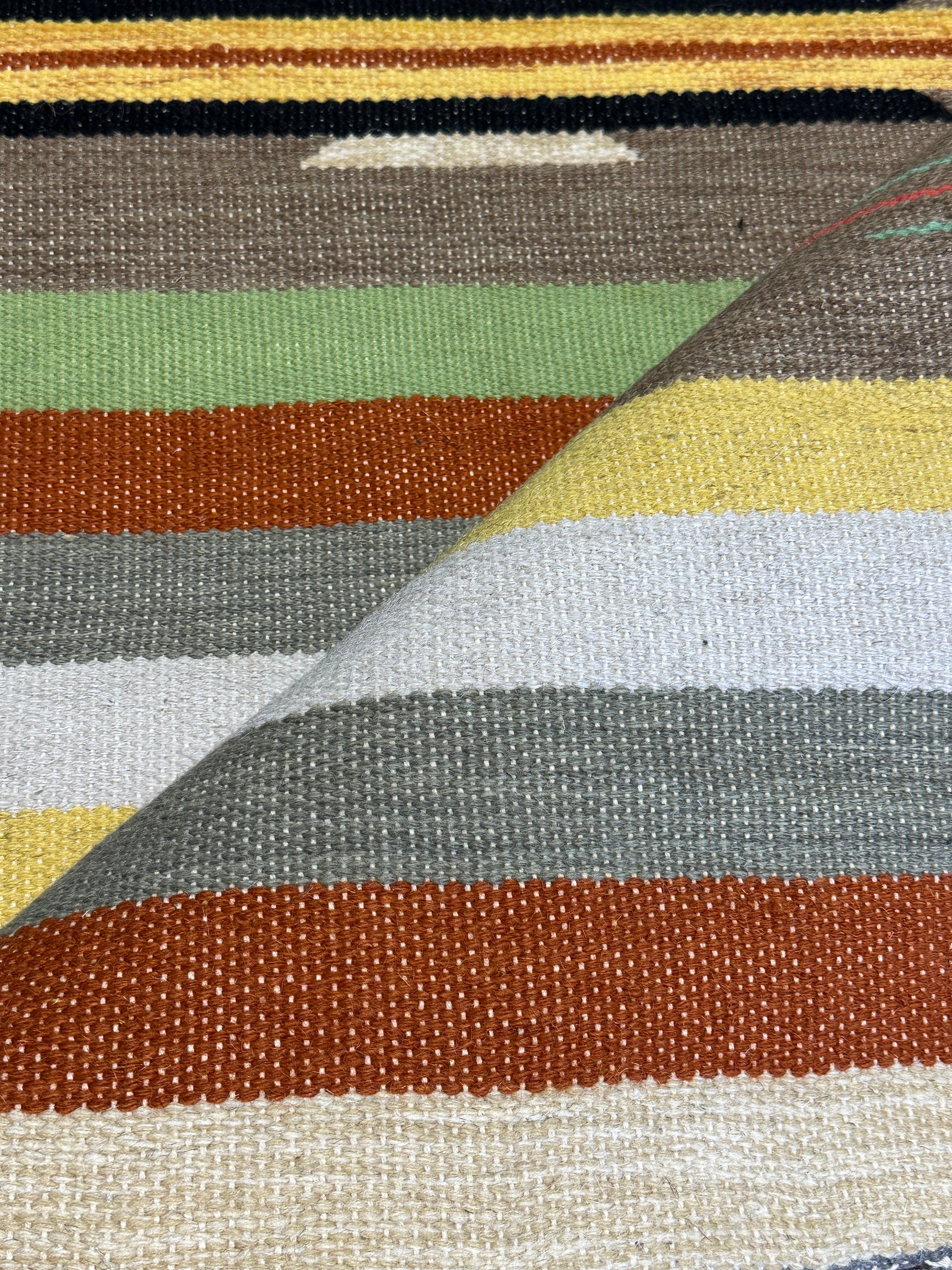 Michael Hitchcock 4x6 Striped Handwoven Durrie Rug (Multiple Colors)