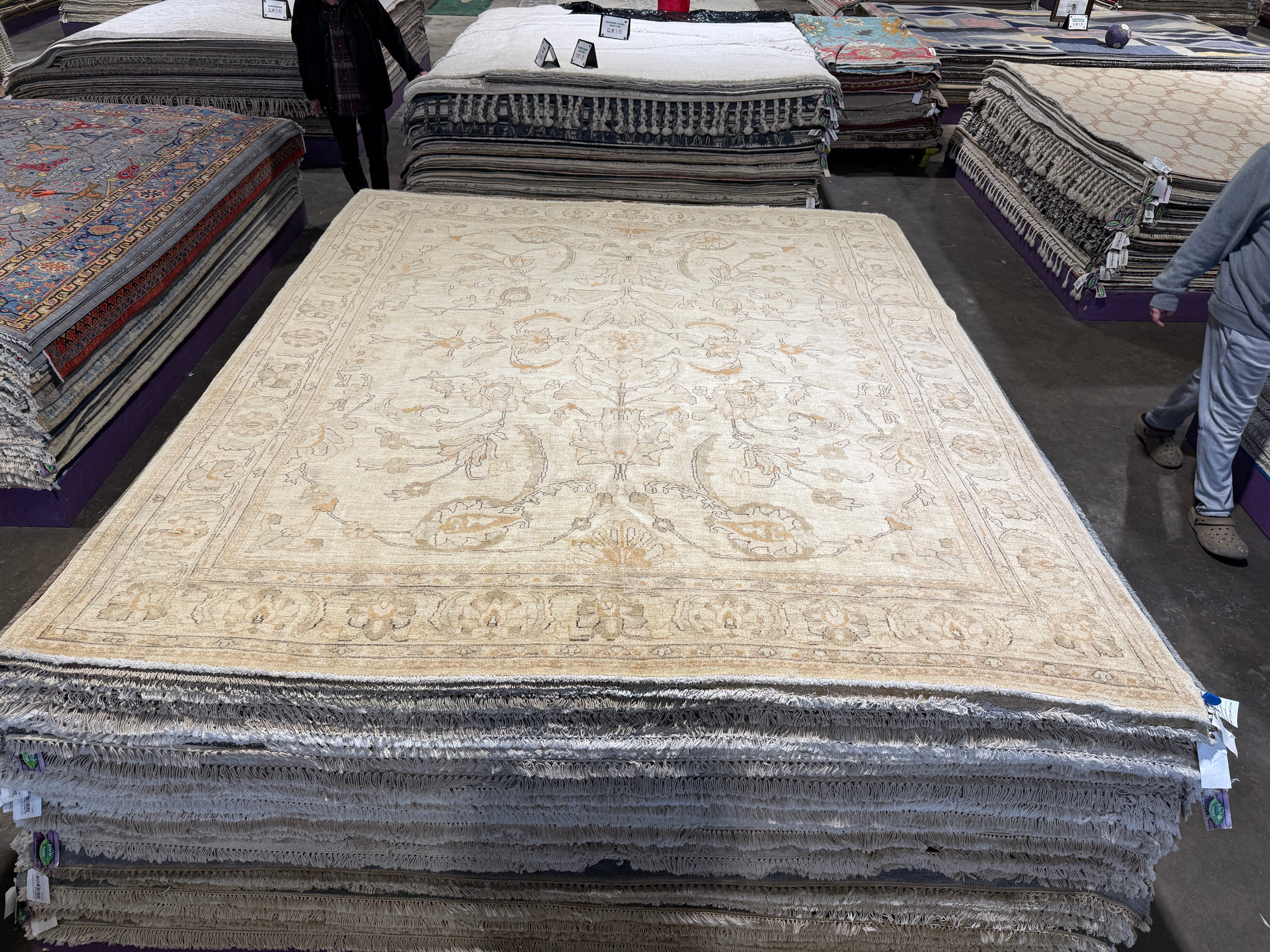 Madelyn Cline 7.9x9.2 Afghani Oushak Cream Rug