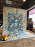 Noga Blume 6.1x9 Blue Afghani Whitewashed Oushak