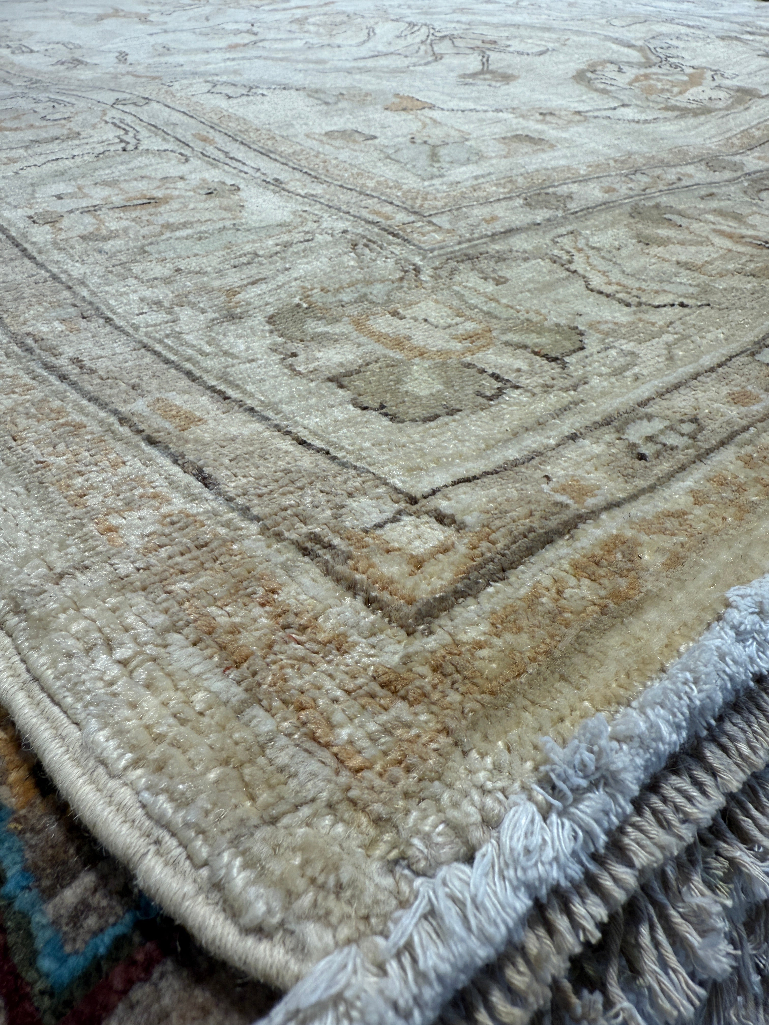 Madelyn Cline 7.9x9.2 Afghani Oushak Cream Rug