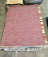 Mitch 4x5.9 Red Handwoven Durrie Rug