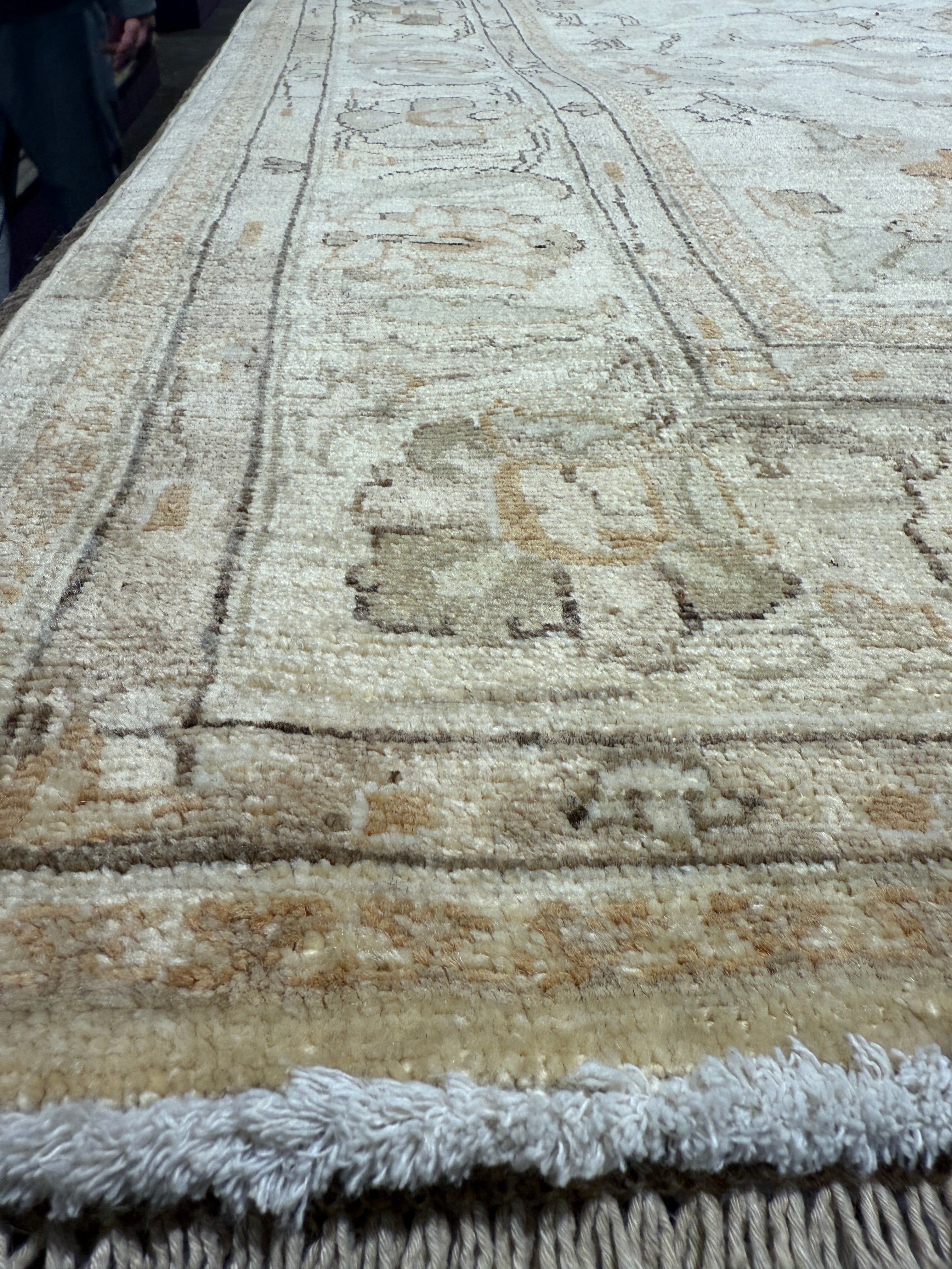 Madelyn Cline 7.9x9.2 Afghani Oushak Cream Rug