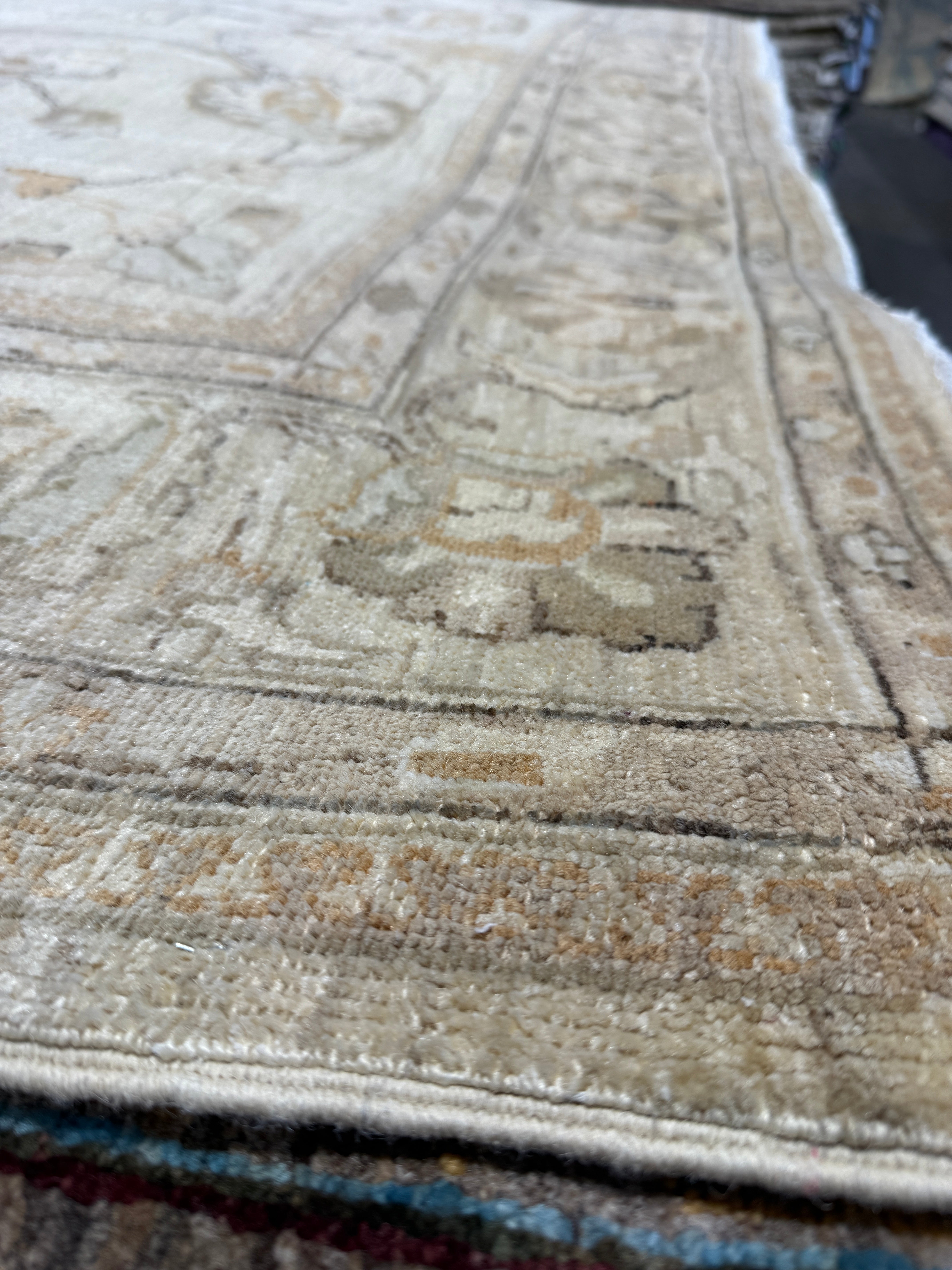 Madelyn Cline 7.9x9.2 Afghani Oushak Cream Rug