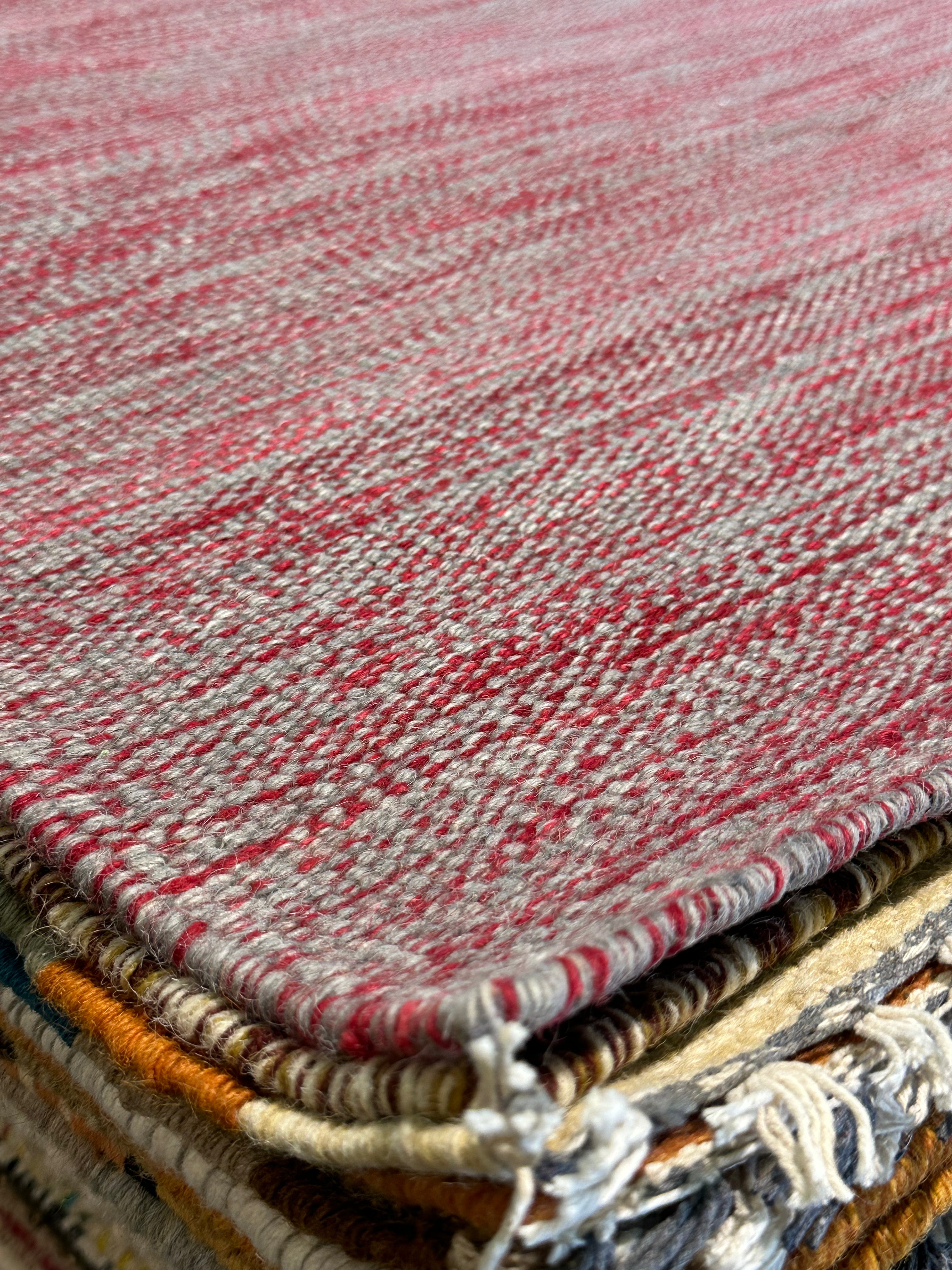 Mitch 4x5.9 Red Handwoven Durrie Rug