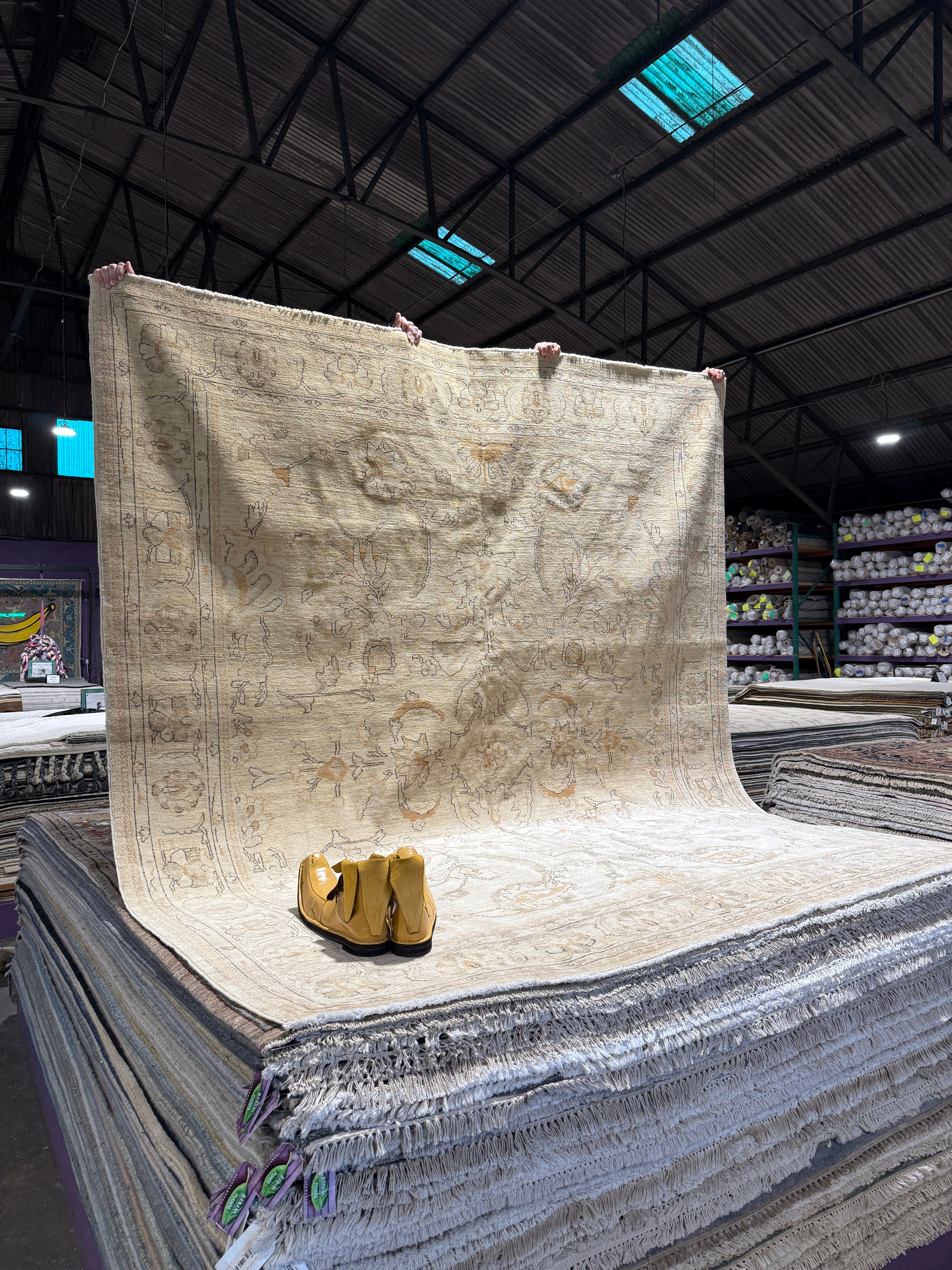 Madelyn Cline 7.9x9.2 Afghani Oushak Cream Rug