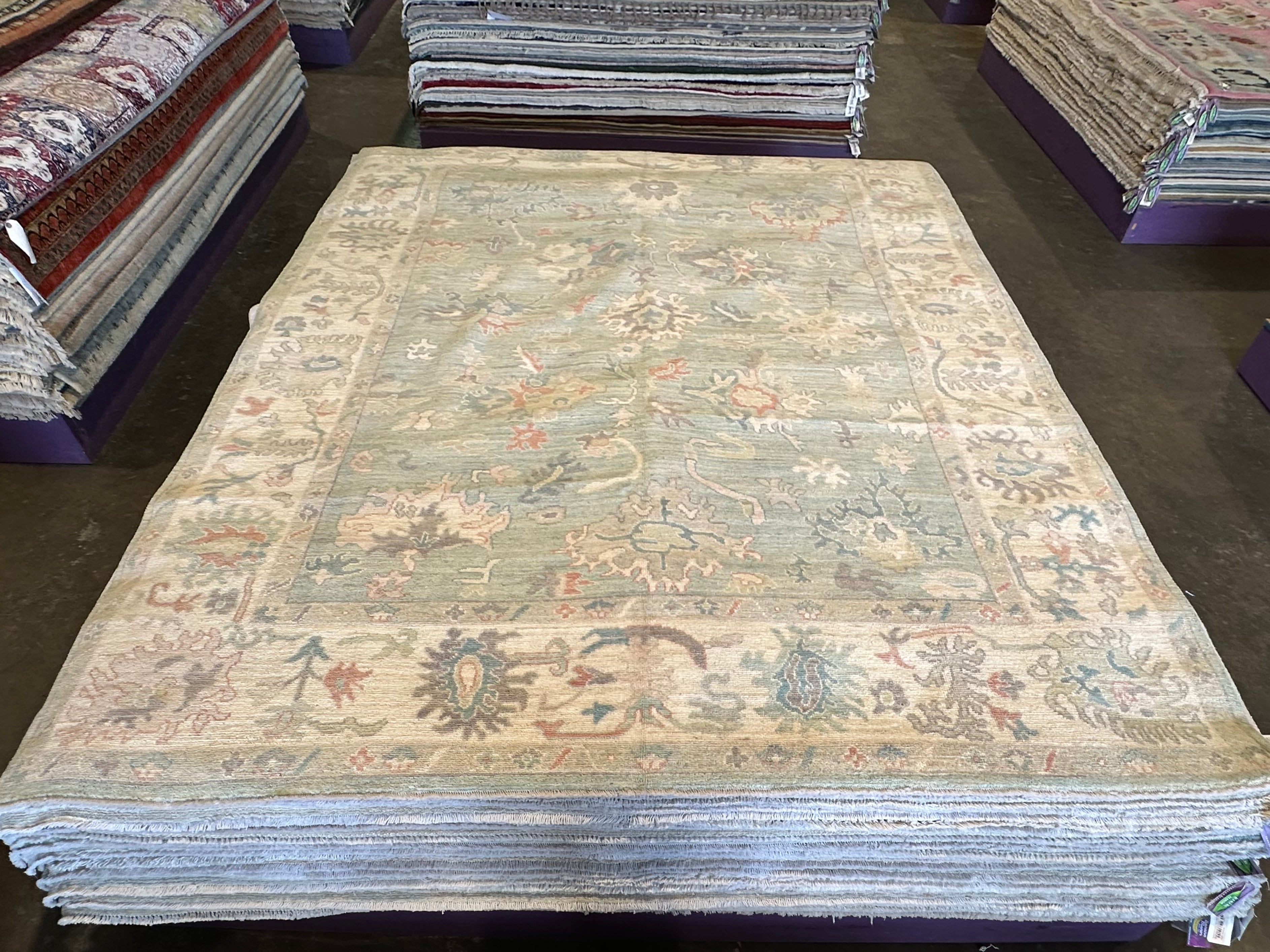 Alashka 8x10.2 Blue Afghani Whitewashed Oushak