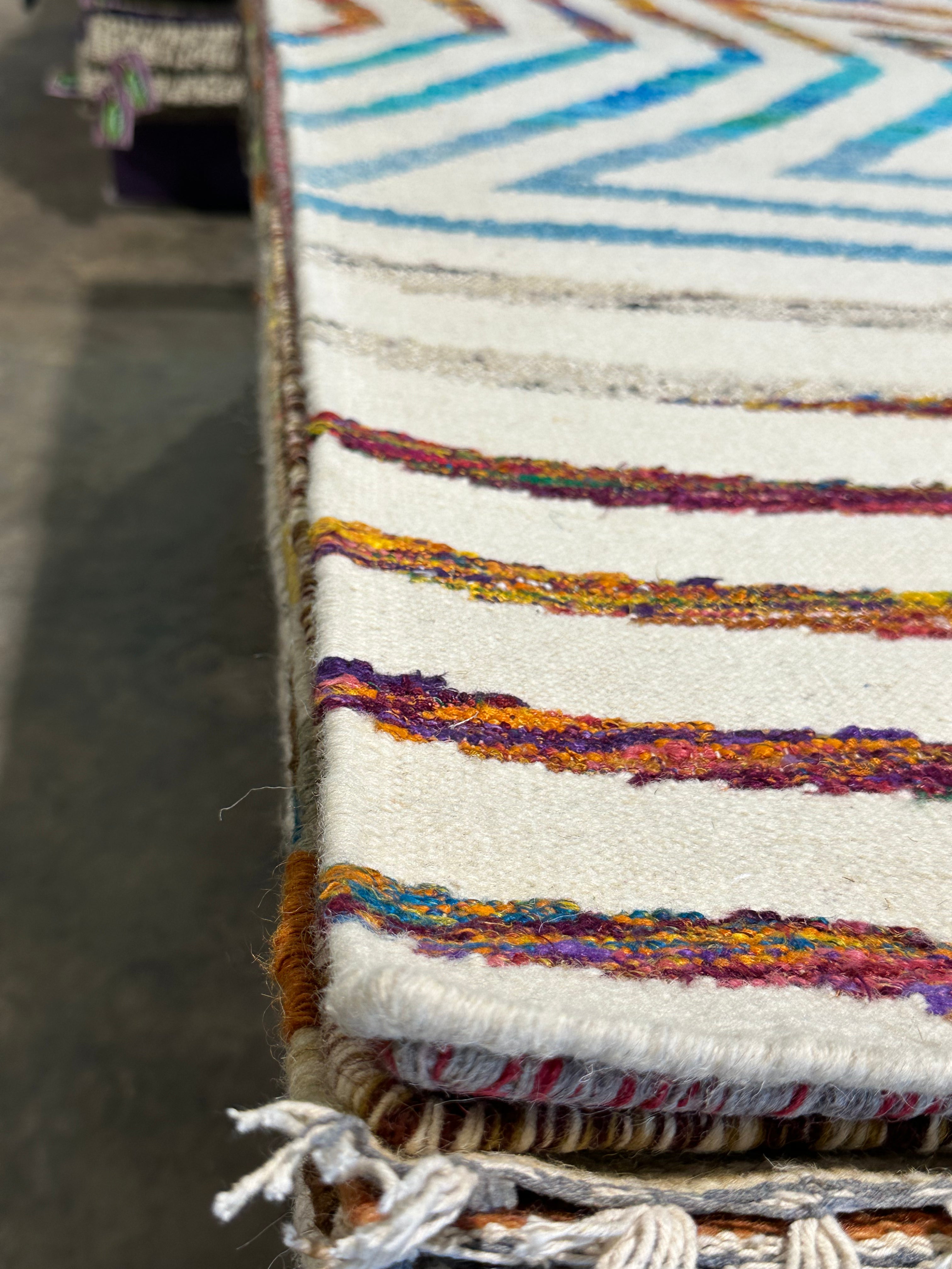 Dance Party USA 4x5.9 Star Handwoven Durrie Rug