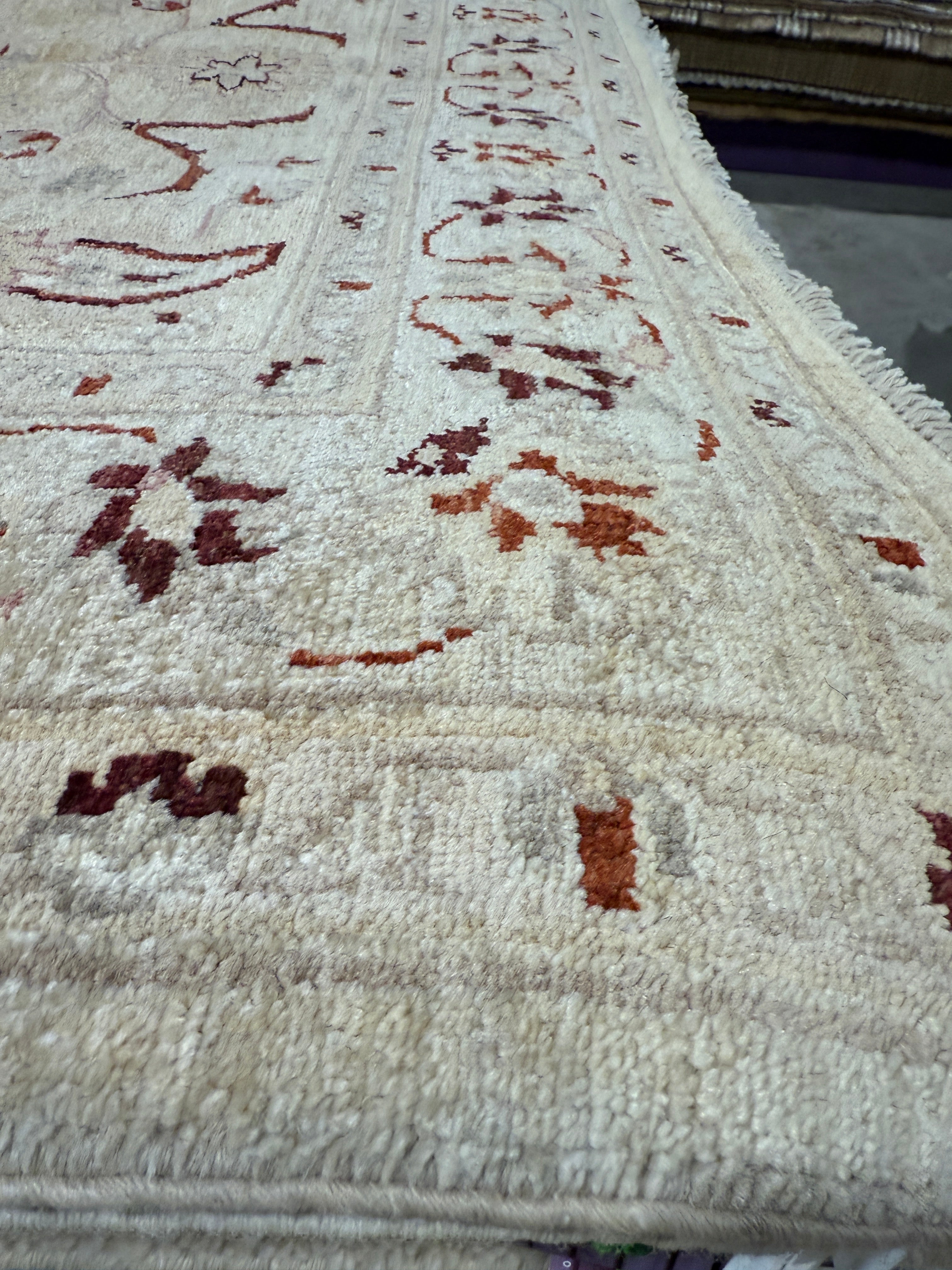 Kailie Sanders 4.11x6.8 Afghani Oushak Cream Rug