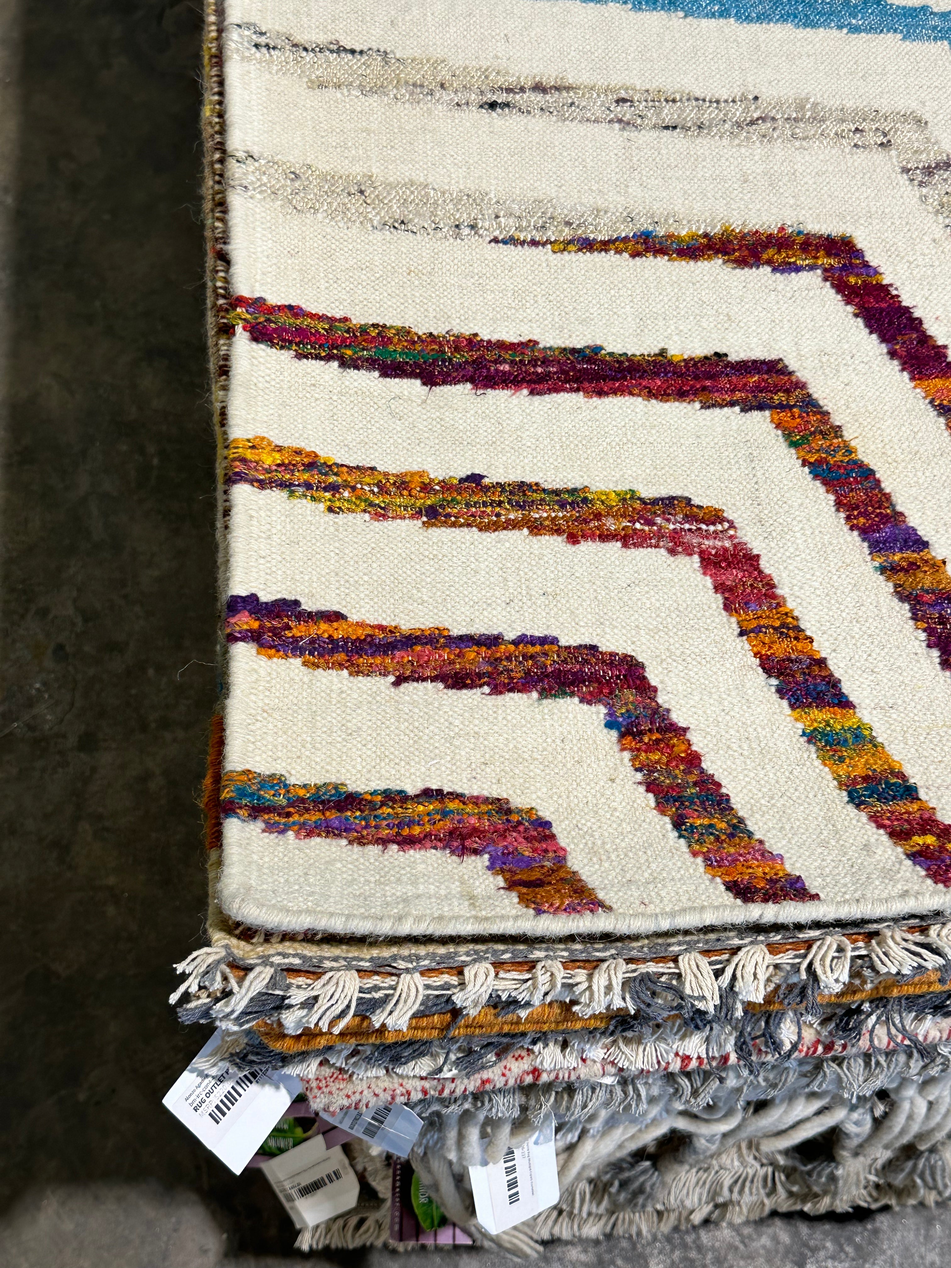 Dance Party USA 4x5.9 Star Handwoven Durrie Rug