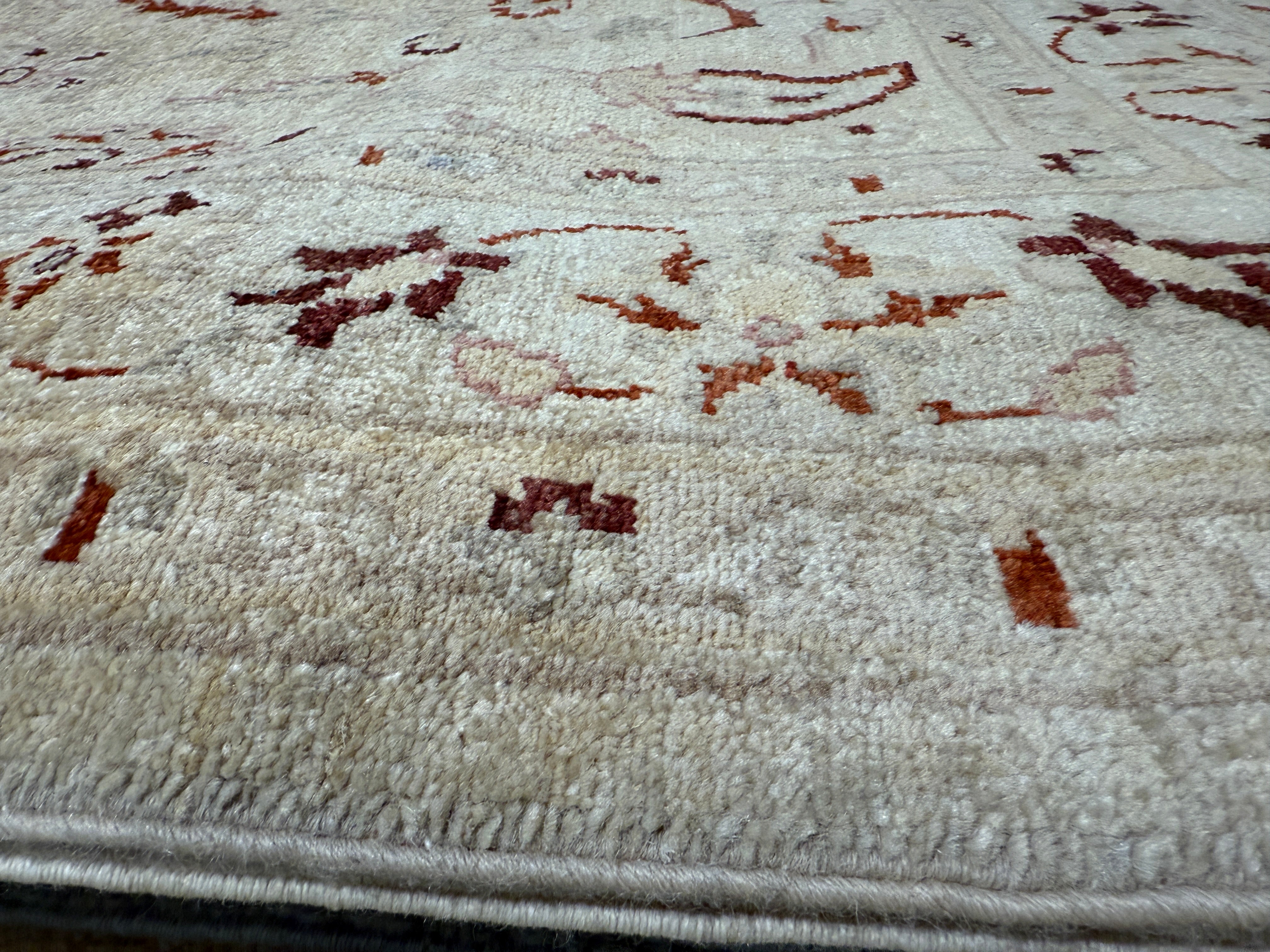 Kailie Sanders 4.11x6.8 Afghani Oushak Cream Rug