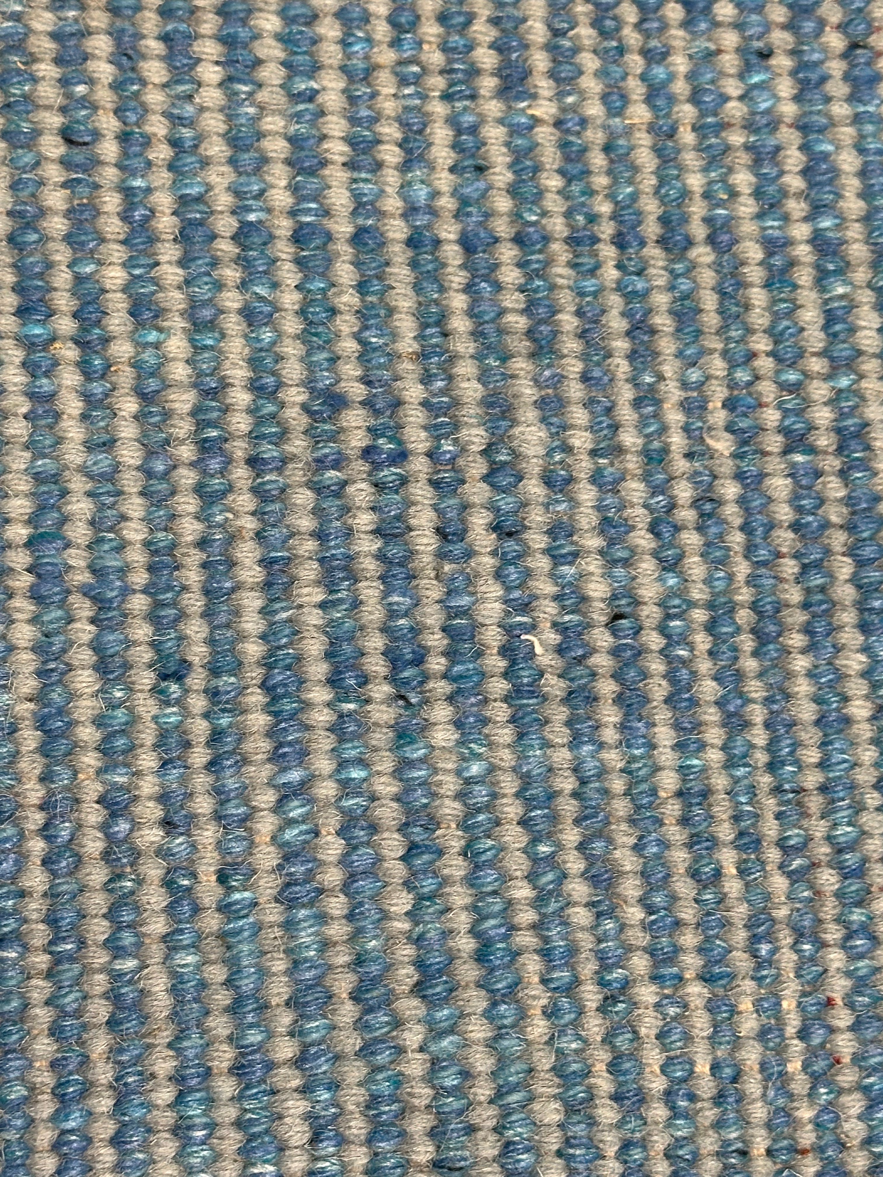 The General 4x5.9 Blue Hand-woven Durrie Rug