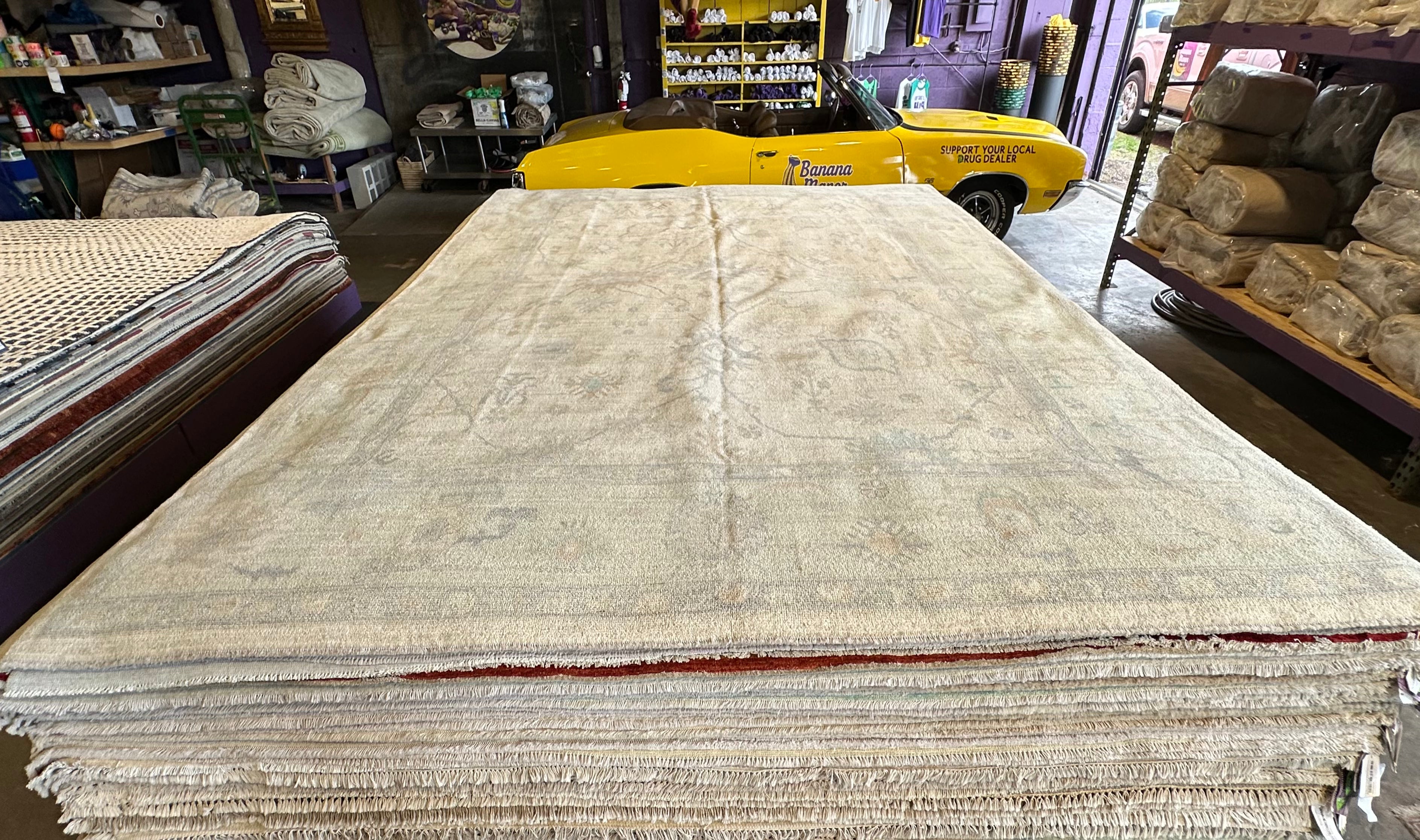 Lauren Mary Kim 9.9x13.9 Cream Afghani Whitewashed Oushak