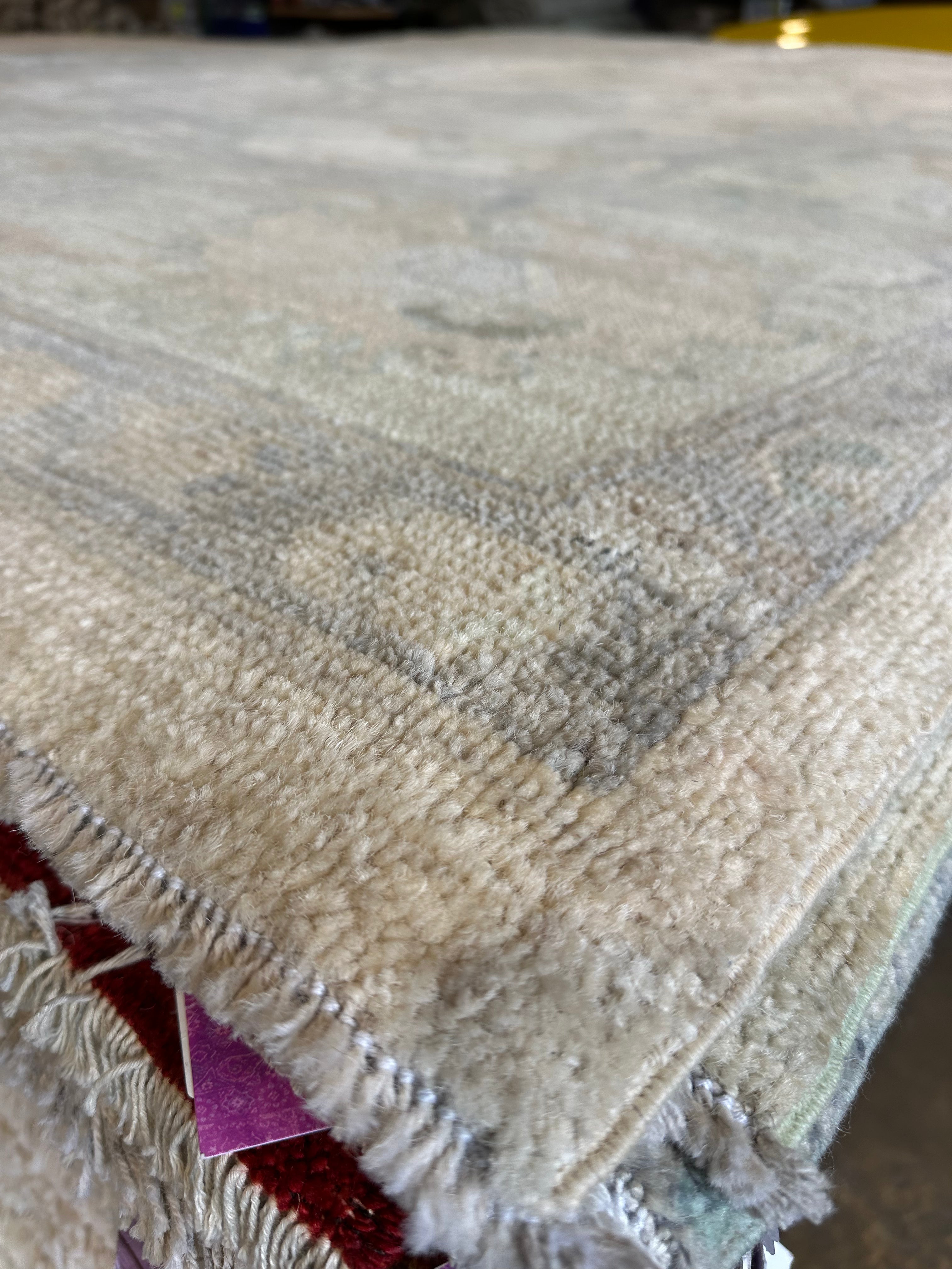 Lauren Mary Kim 9.9x13.9 Cream Afghani Whitewashed Oushak