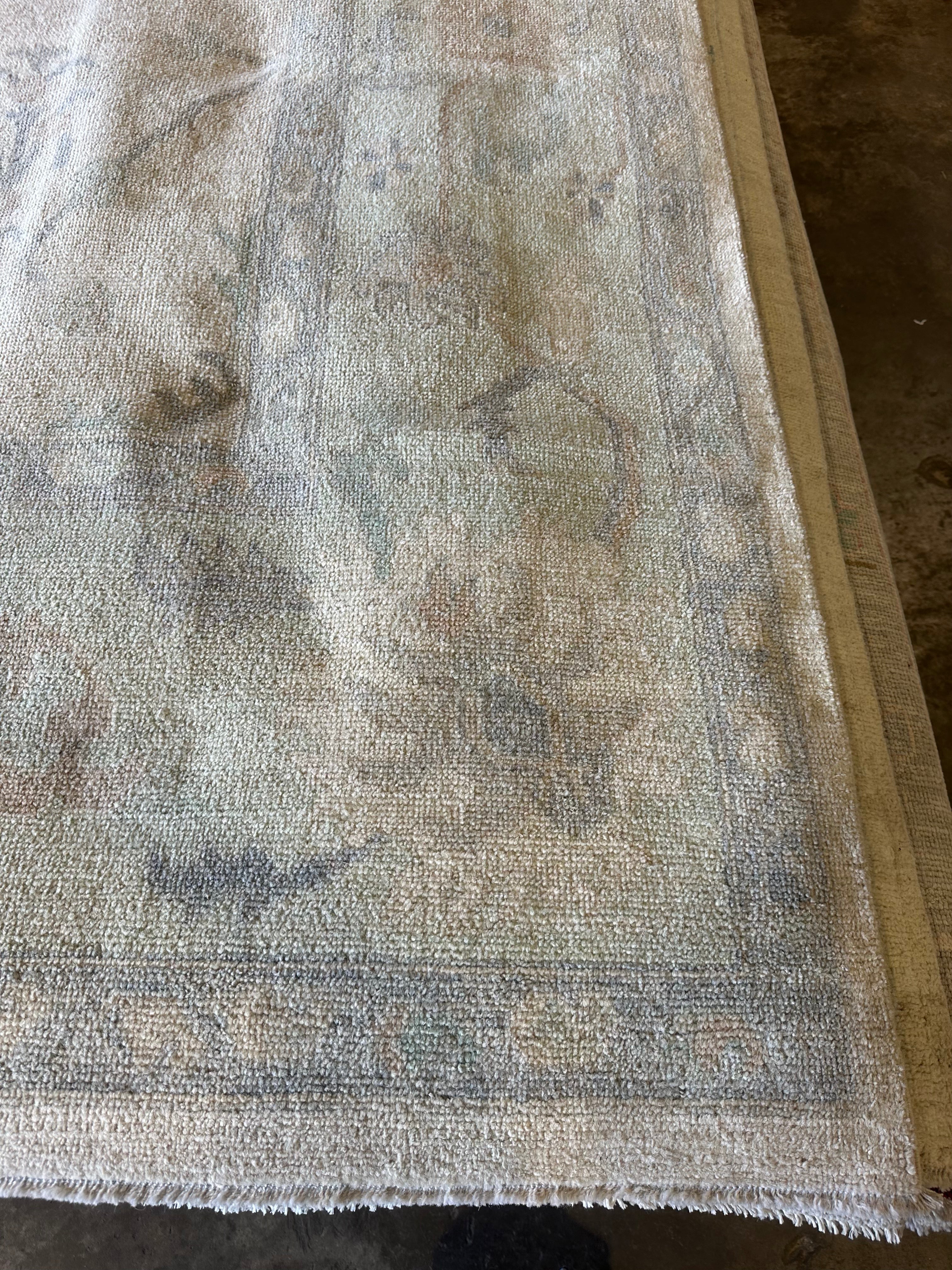 Lauren Mary Kim 9.9x13.9 Cream Afghani Whitewashed Oushak
