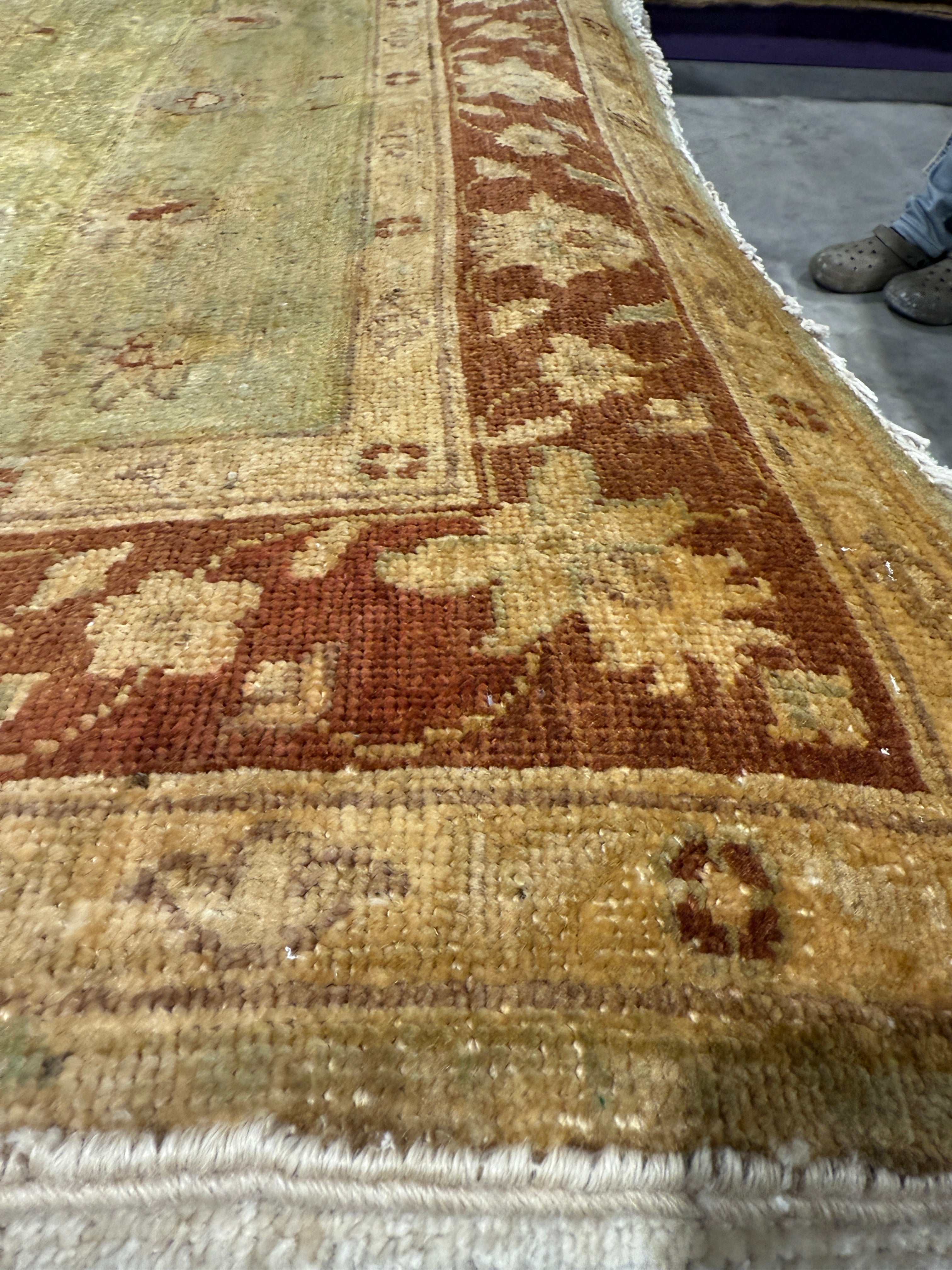 Sage Shirley 3.9x5.7 Afghani Oushak Sage Green Rug