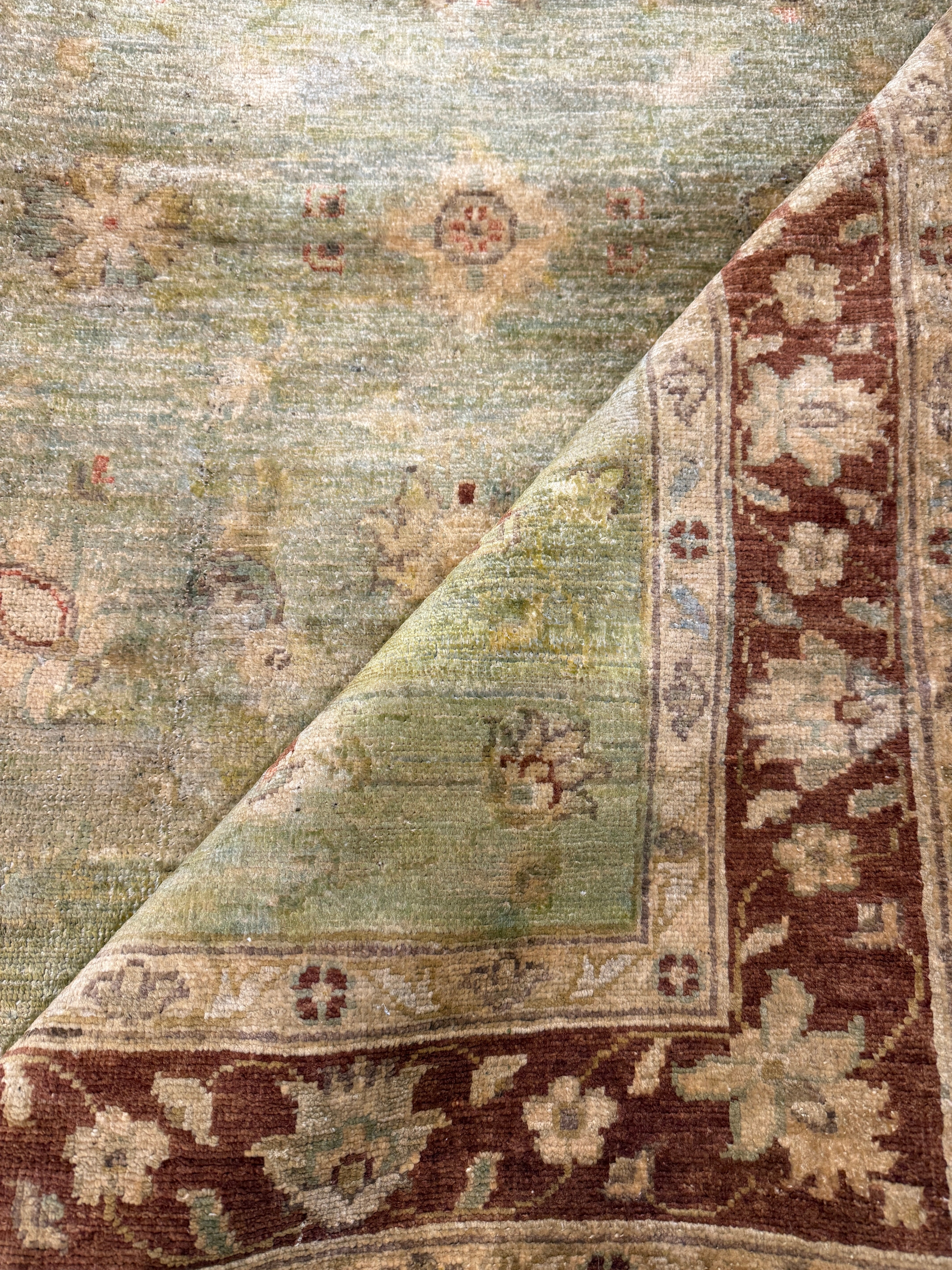 Sage Shirley 3.9x5.7 Afghani Oushak Sage Green Rug