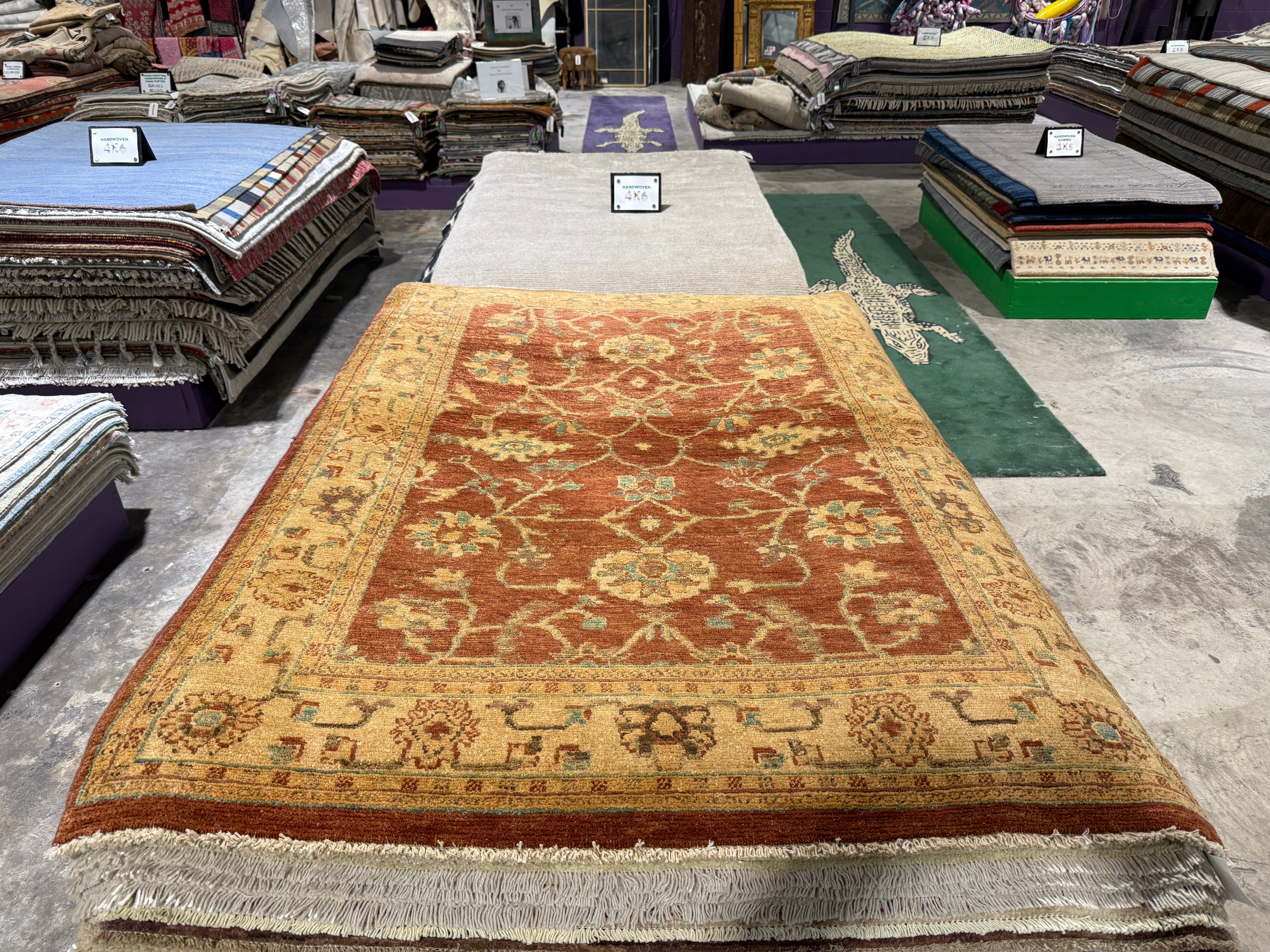 Parker Paige 4.2x6 Afghani Oushak Brown Rug