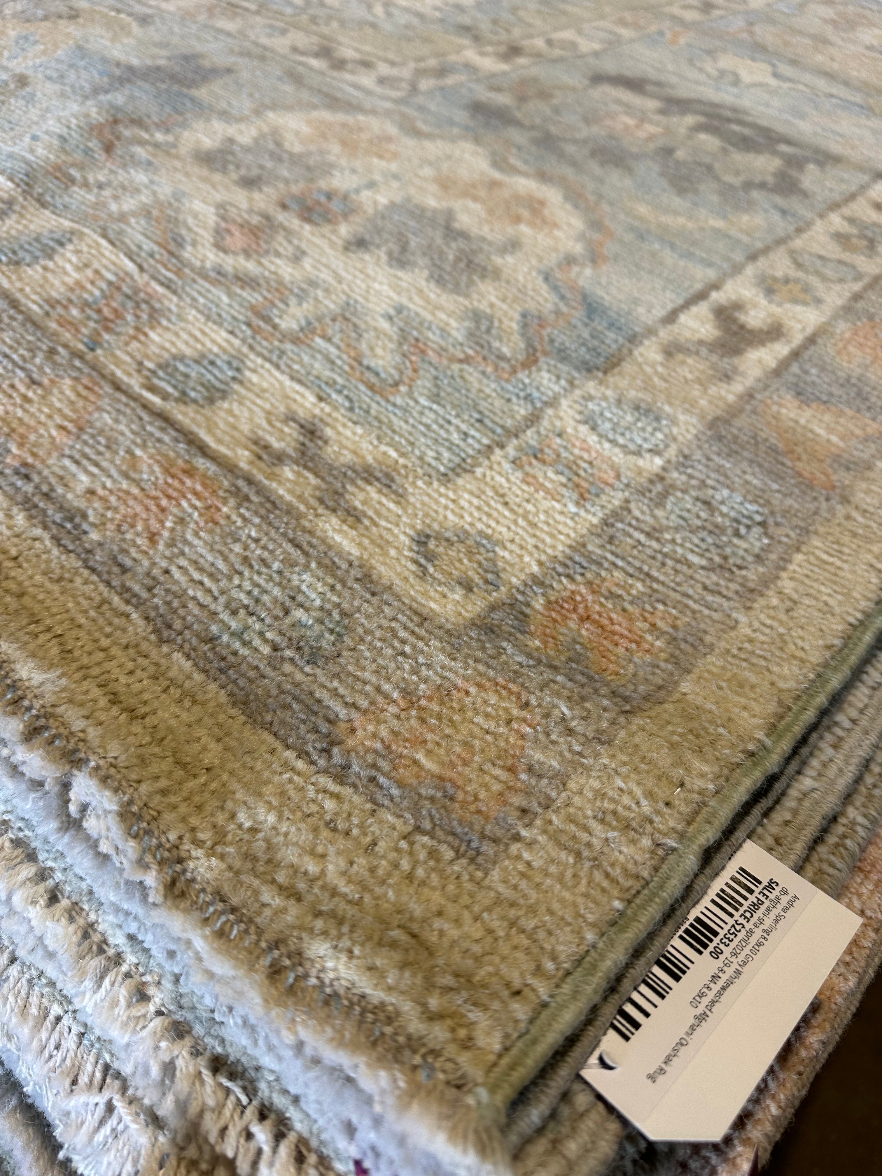 Alexandria Arnold 8.1x9.11 Blue Afghani Whitewashed Oushak