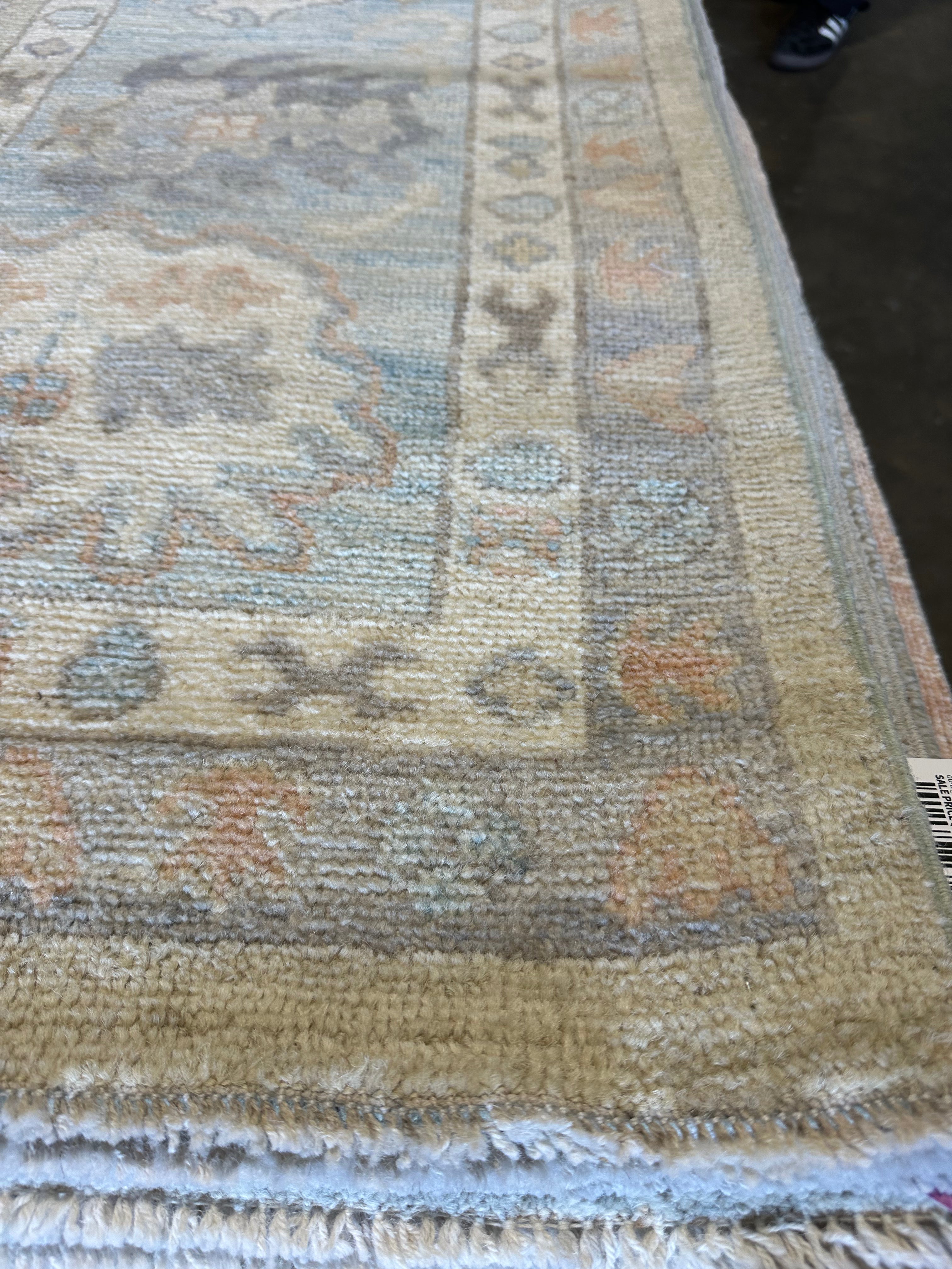 Alexandria Arnold 8.1x9.11 Blue Afghani Whitewashed Oushak
