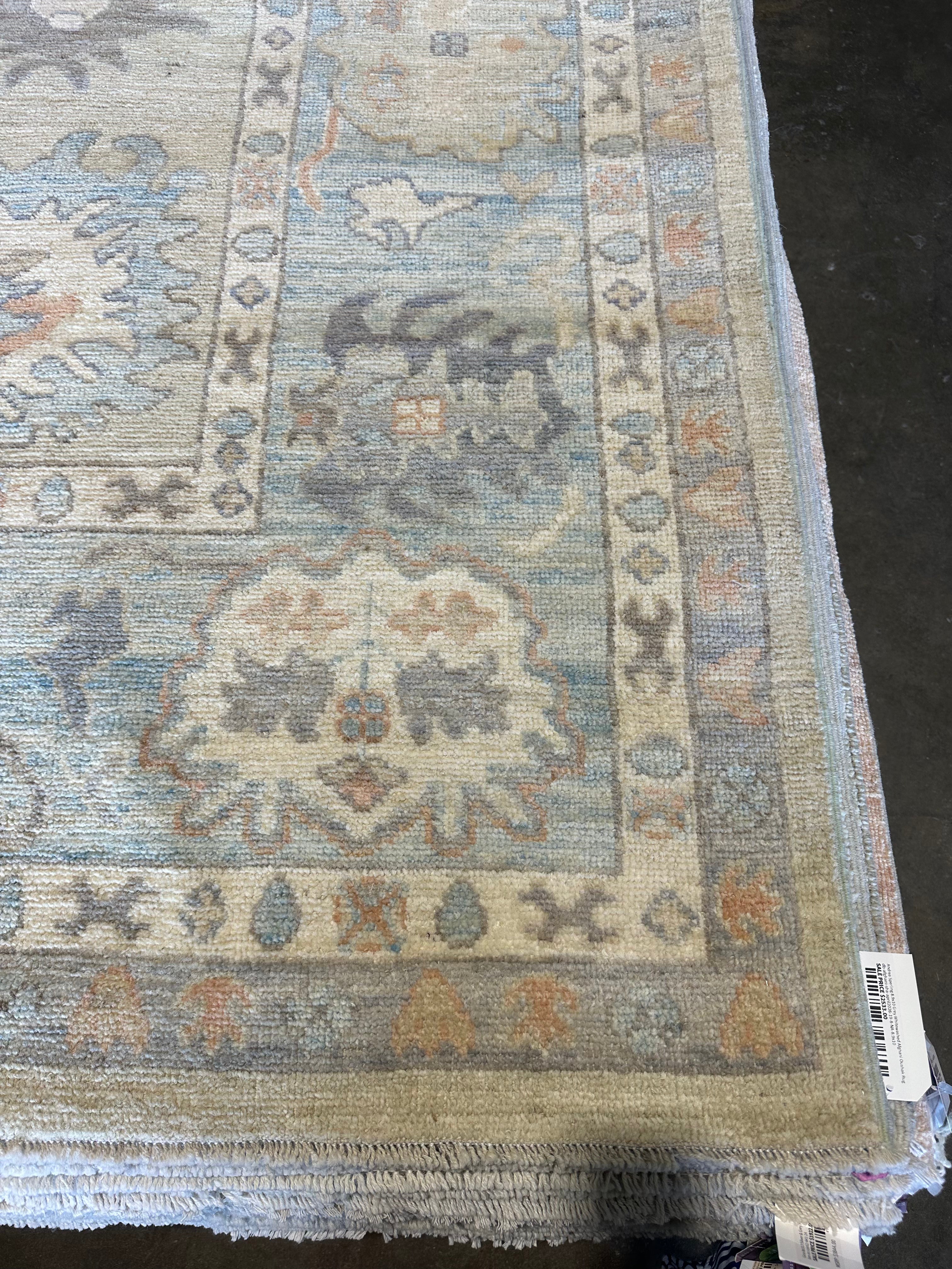 Alexandria Arnold 8.1x9.11 Blue Afghani Whitewashed Oushak