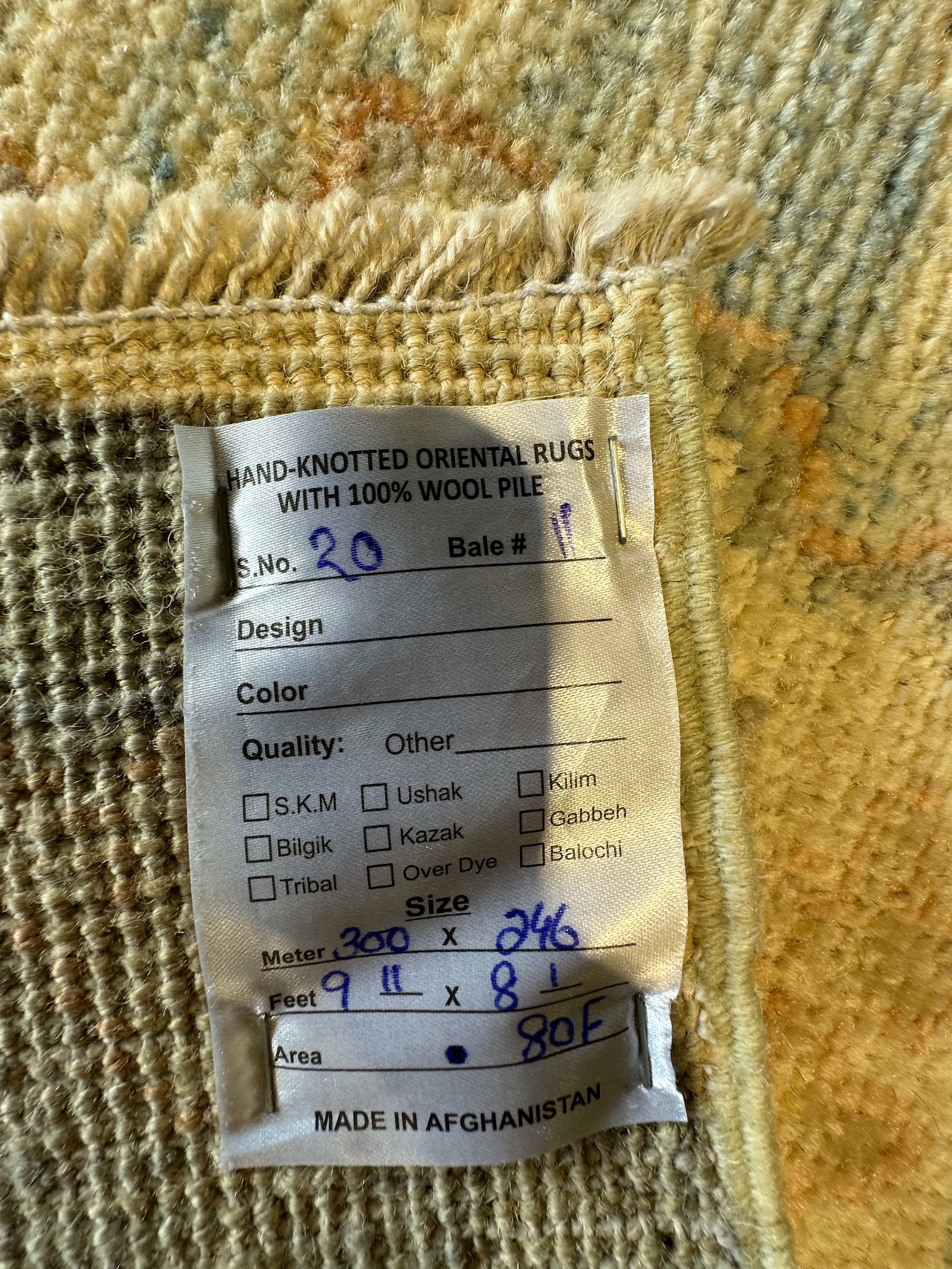 Alexandria Arnold 8.1x9.11 Blue Afghani Whitewashed Oushak