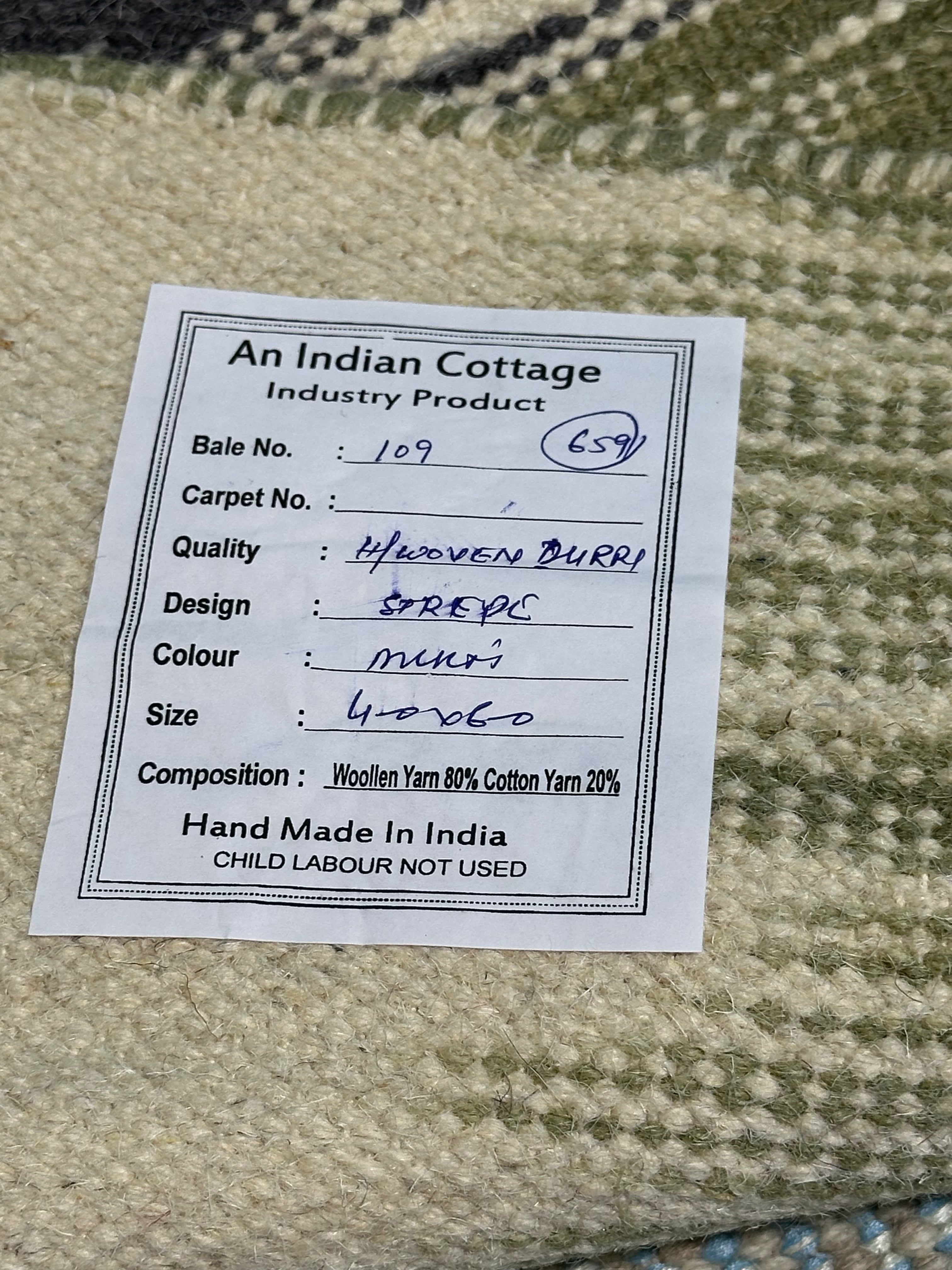 Ron Weiner 4x6 Handwoven Durrie Rug (Multiple Styles)
