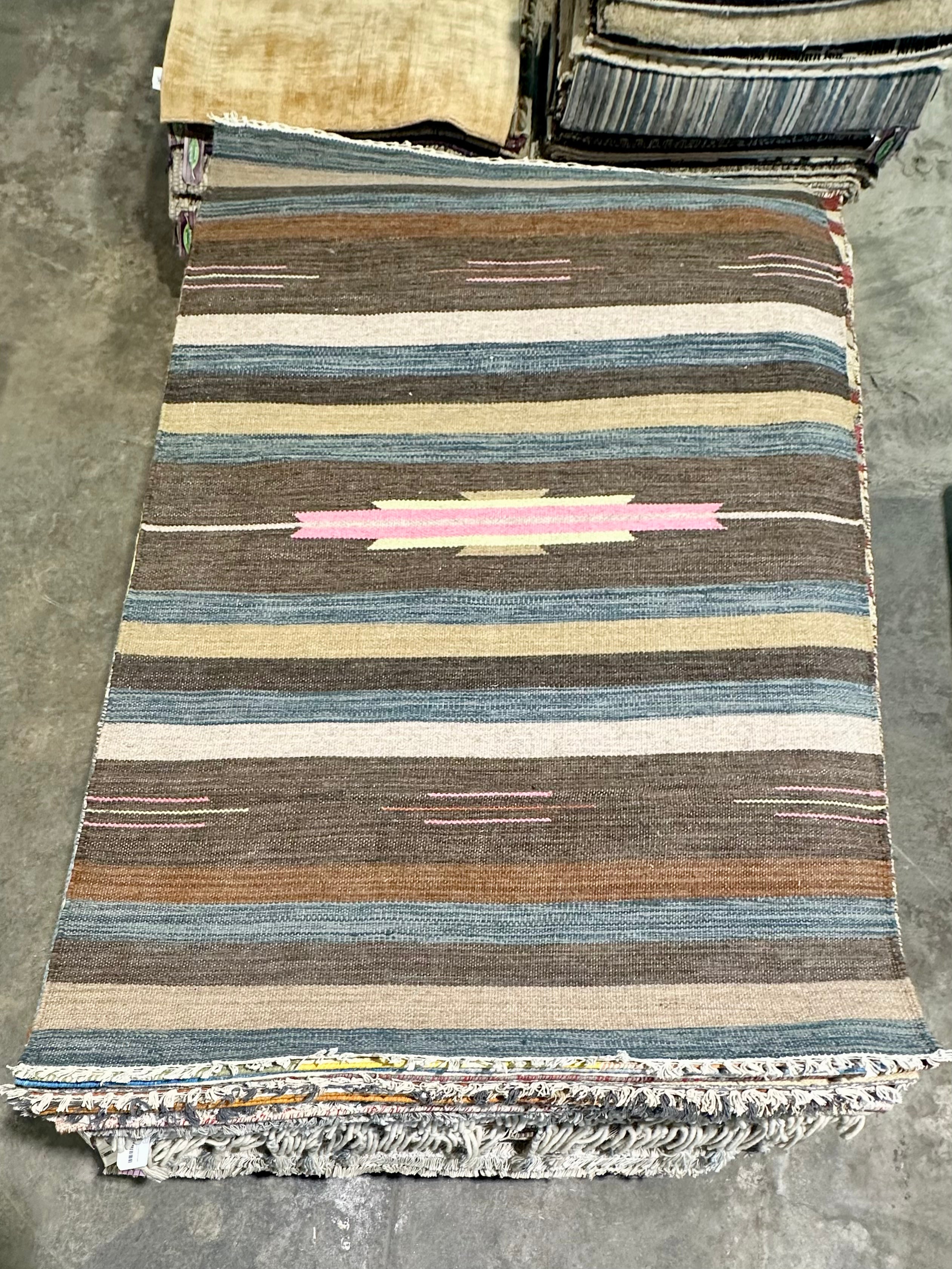 Ron Weiner 4x6 Handwoven Durrie Rug (Multiple Styles)