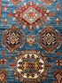 Valeria Cervello 4.2x6.5 Afghani Kazak Blue Rug