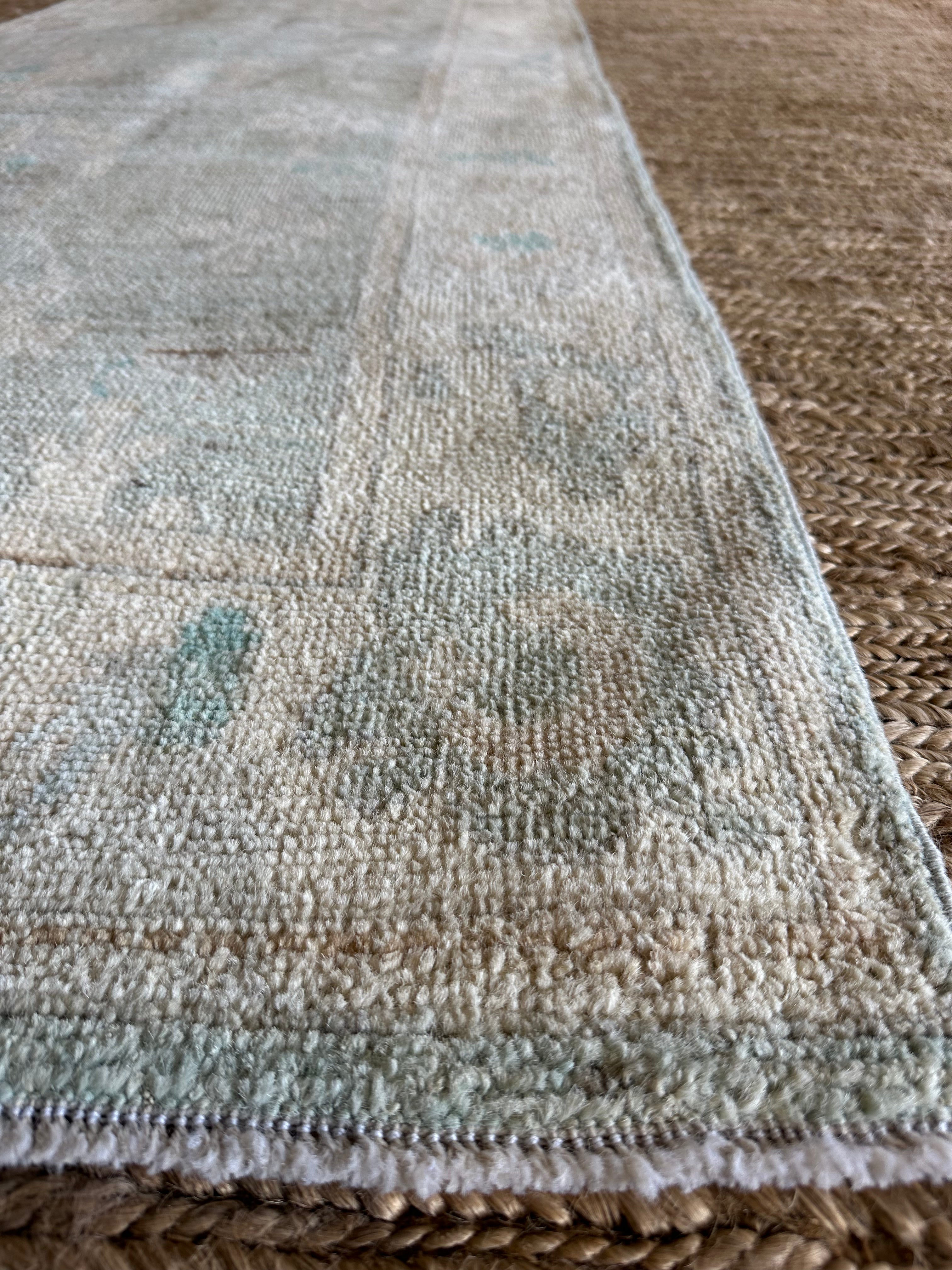 Gigi Grace 2.8x9.8 Blue Afghani Whitewashed Oushak Runner