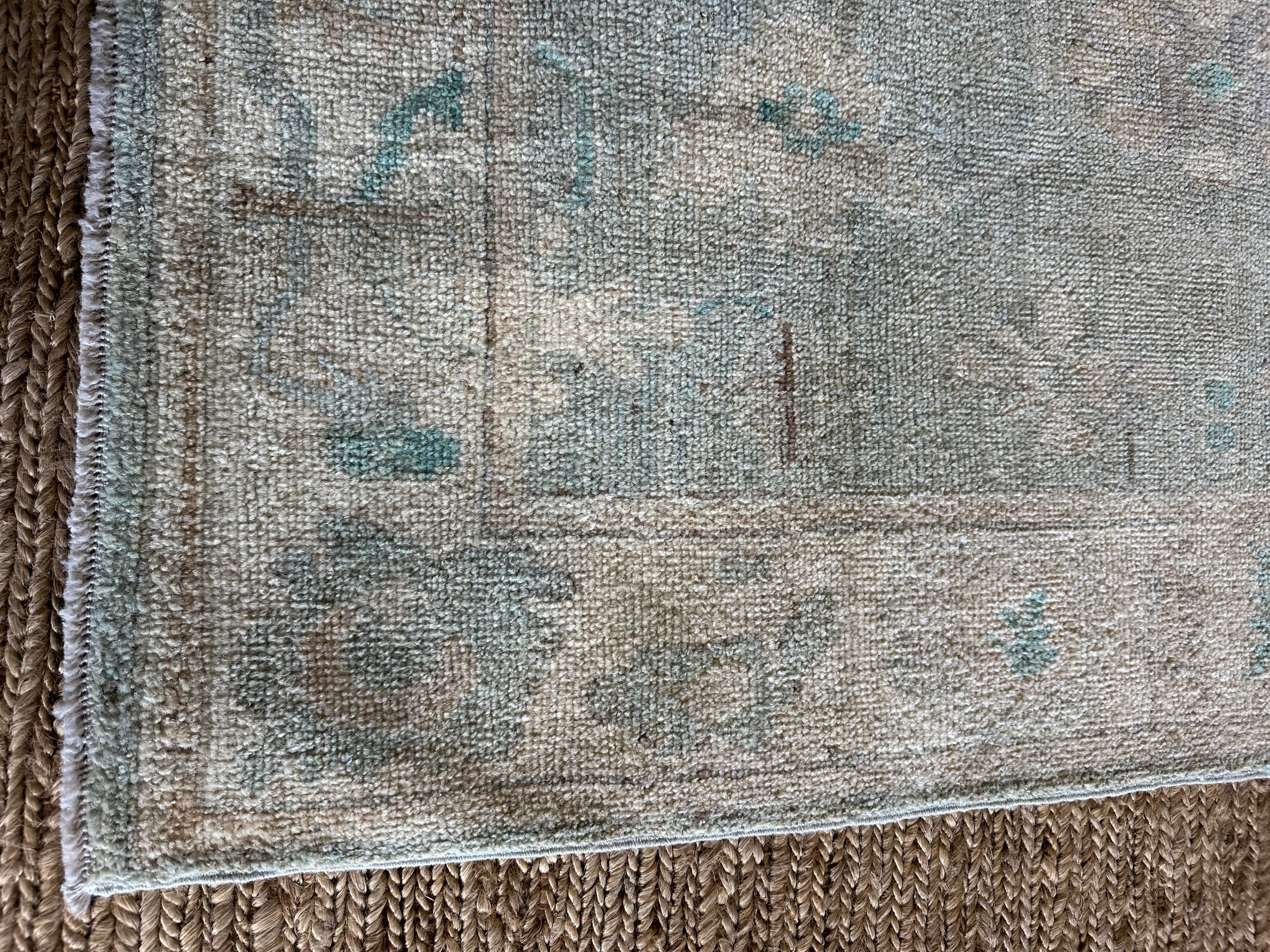 Gigi Grace 2.8x9.8 Blue Afghani Whitewashed Oushak Runner