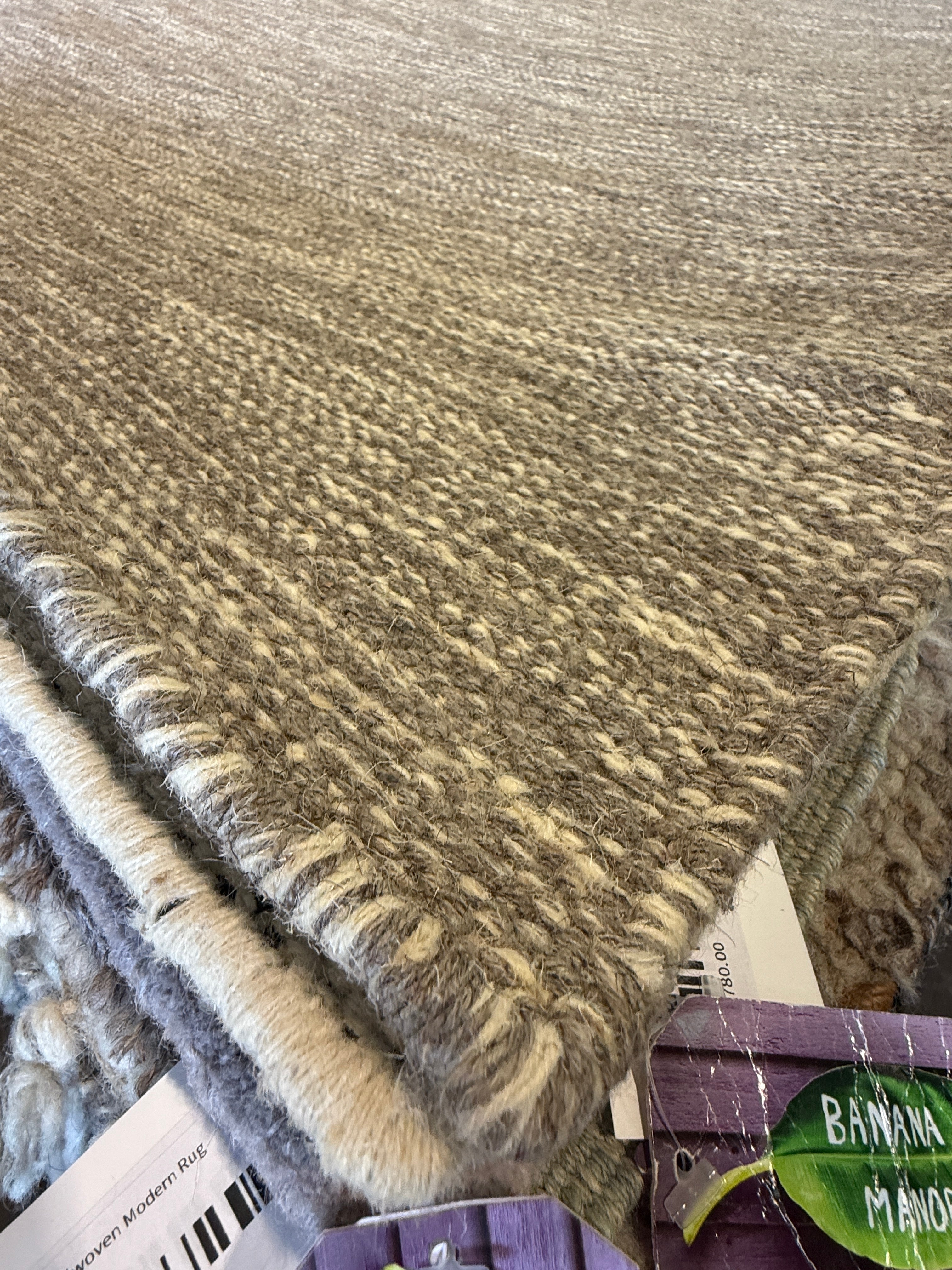 Matt Labagh 6.9x9.6 Light Grey Handwoven Modern Rug