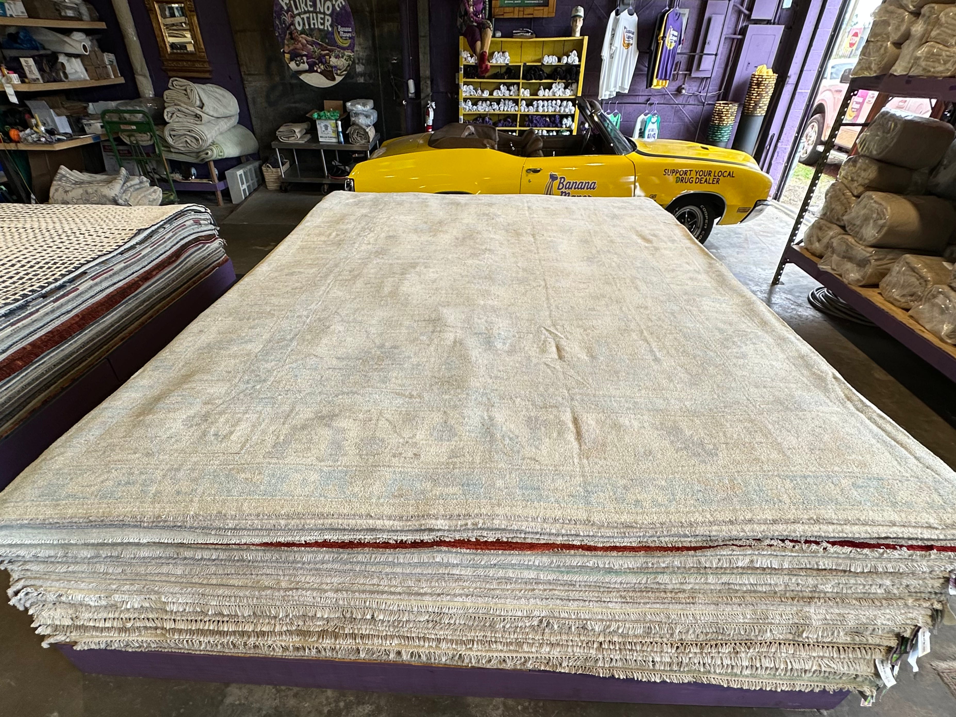 Maggie Parto 9.10x13.9 Cream Afghani Whitewashed Oushak