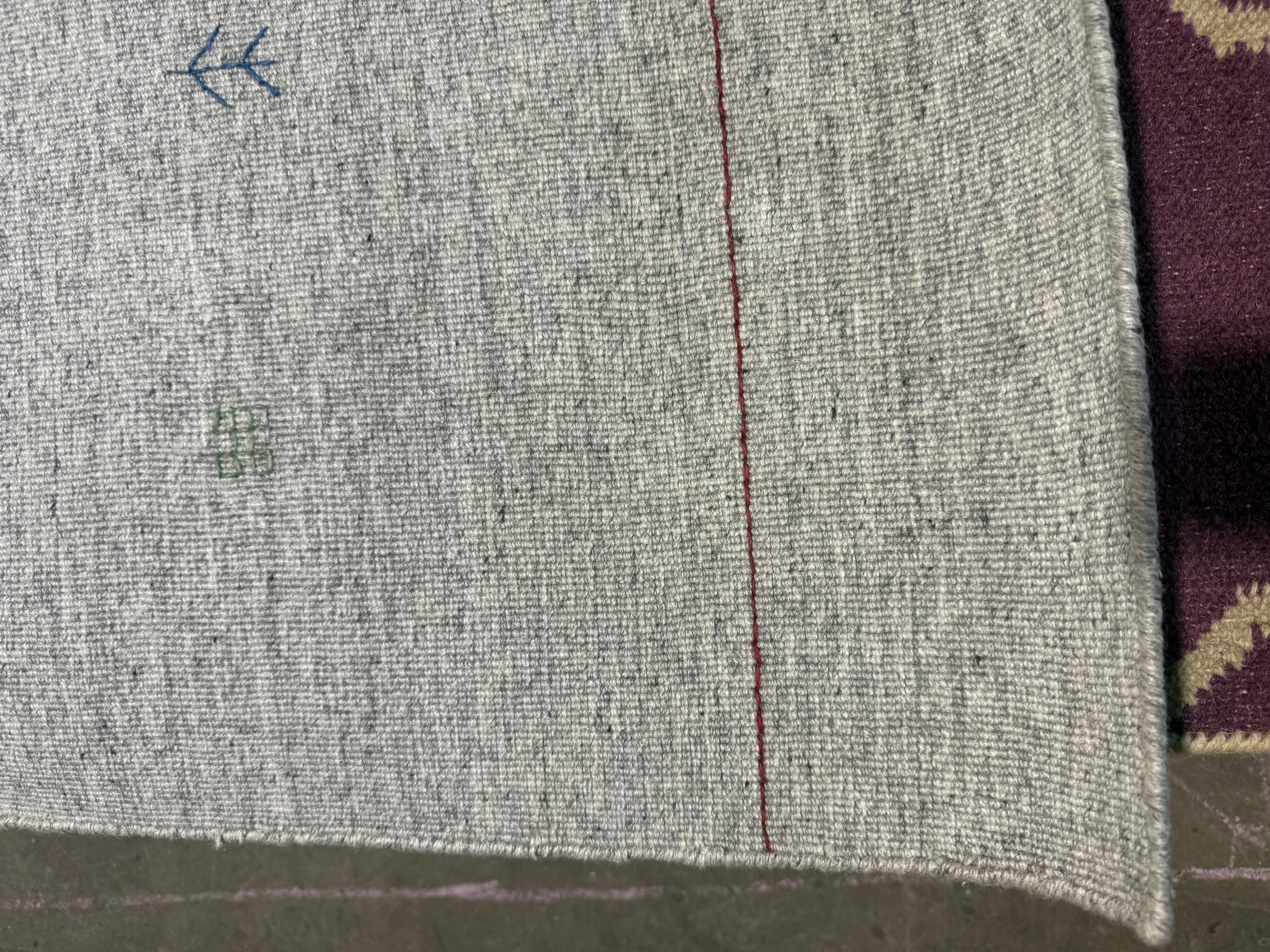 Van by the River 6.6x8.3 Silver Handwoven Durrie Rug CLEARANCE