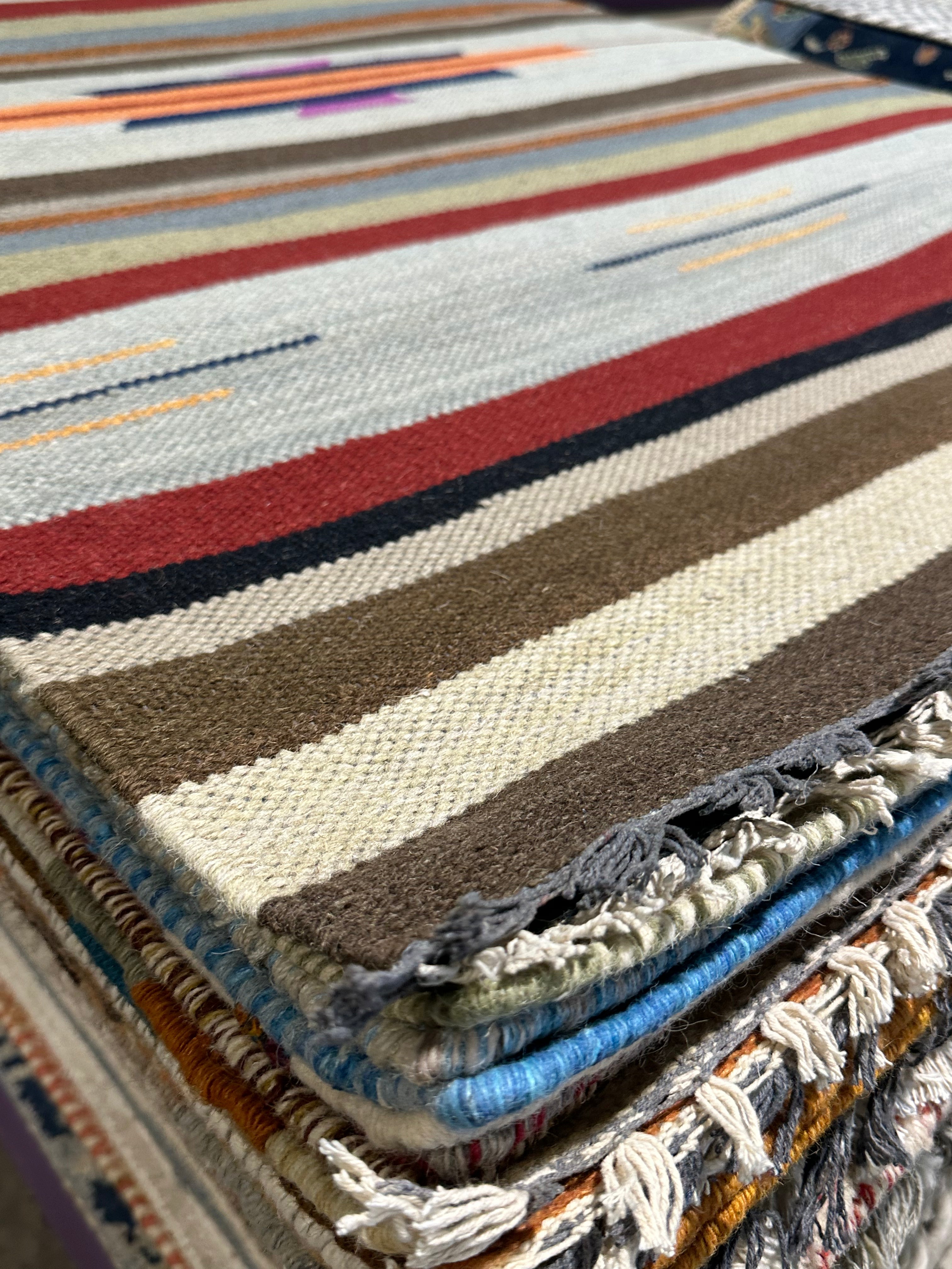 Ron Weiner 4x6 Handwoven Durrie Rug (Multiple Styles)