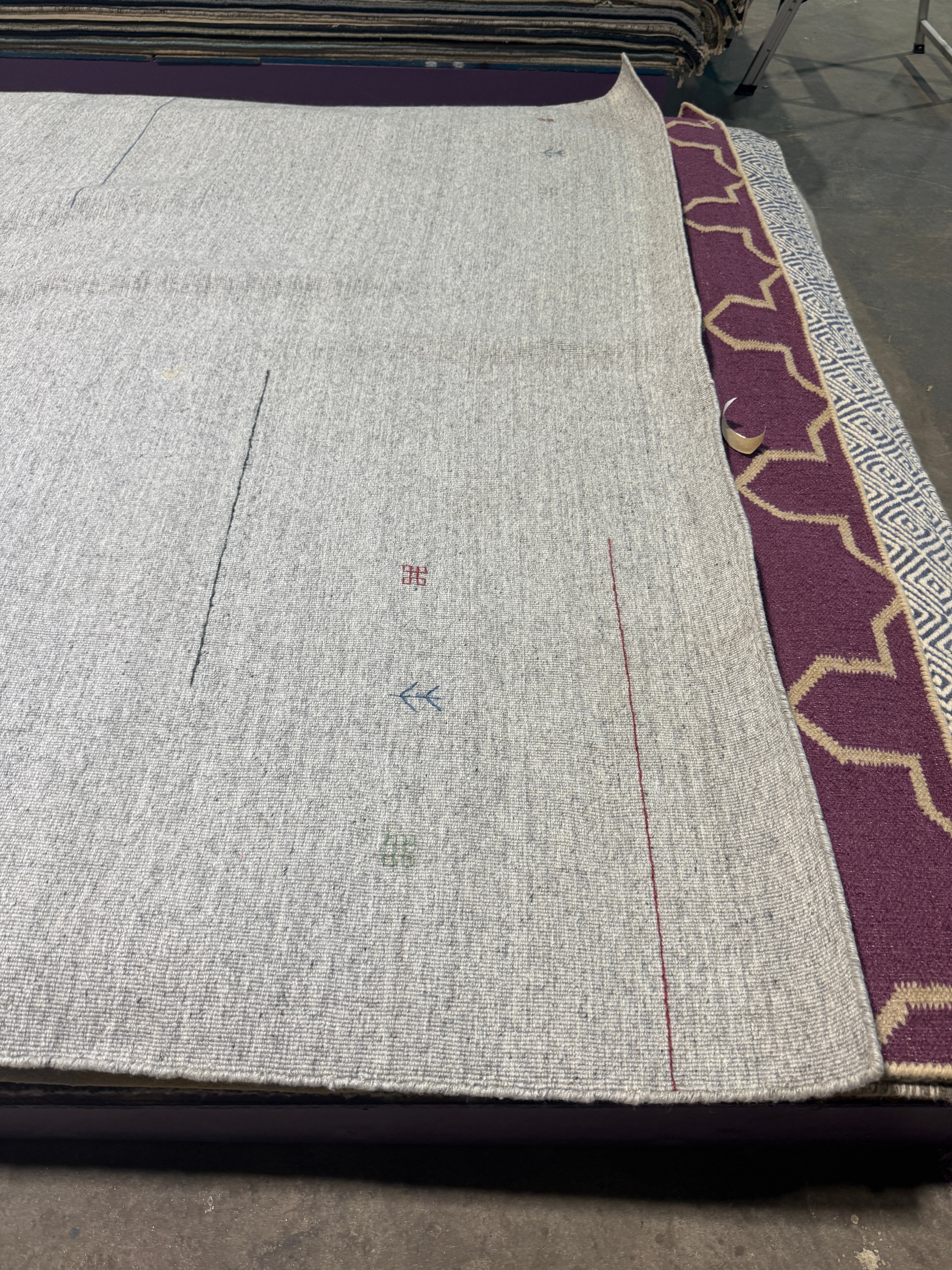 Van by the River 6.6x8.3 Silver Handwoven Durrie Rug CLEARANCE