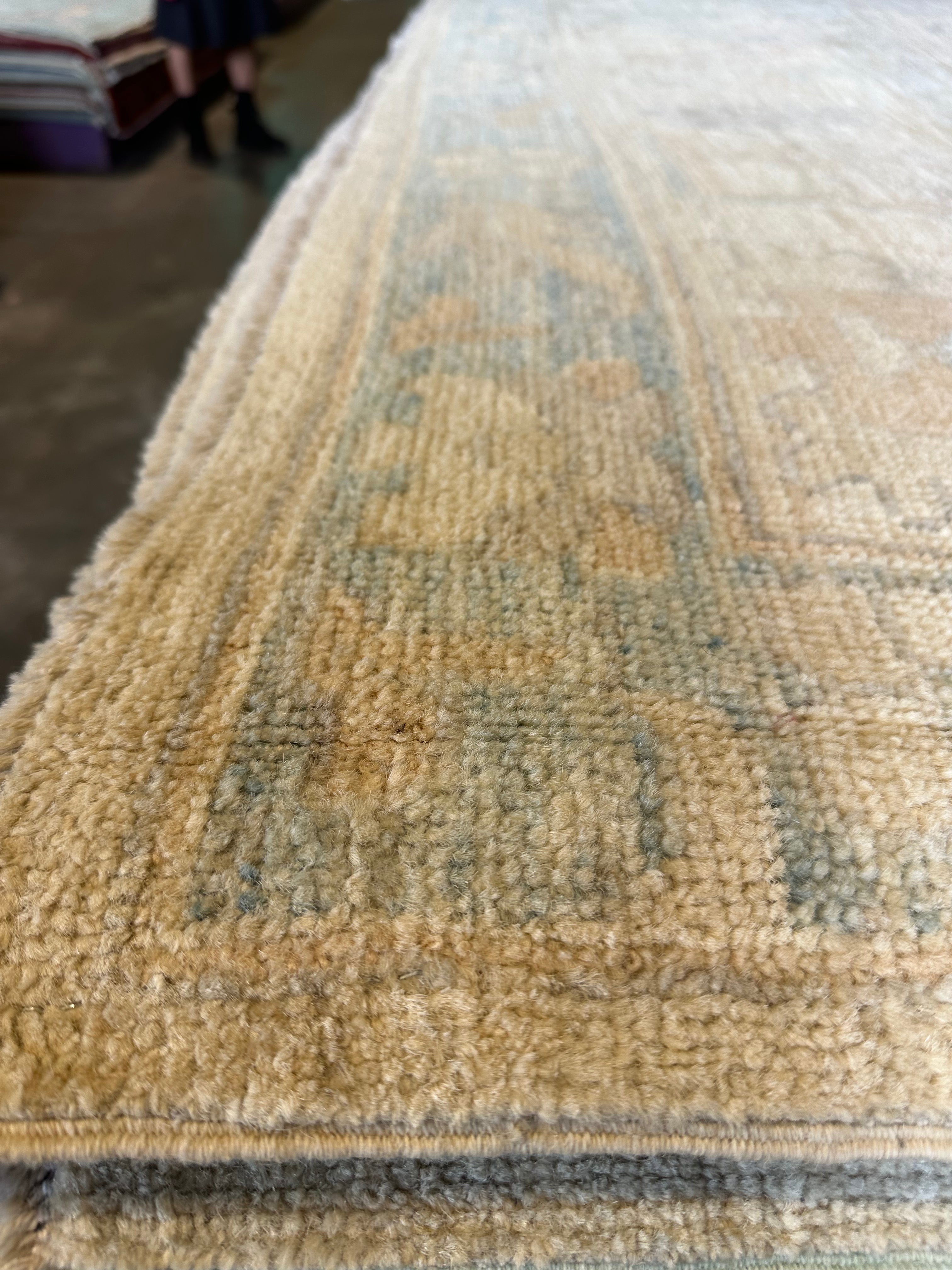 Maggie Parto 9.10x13.9 Cream Afghani Whitewashed Oushak